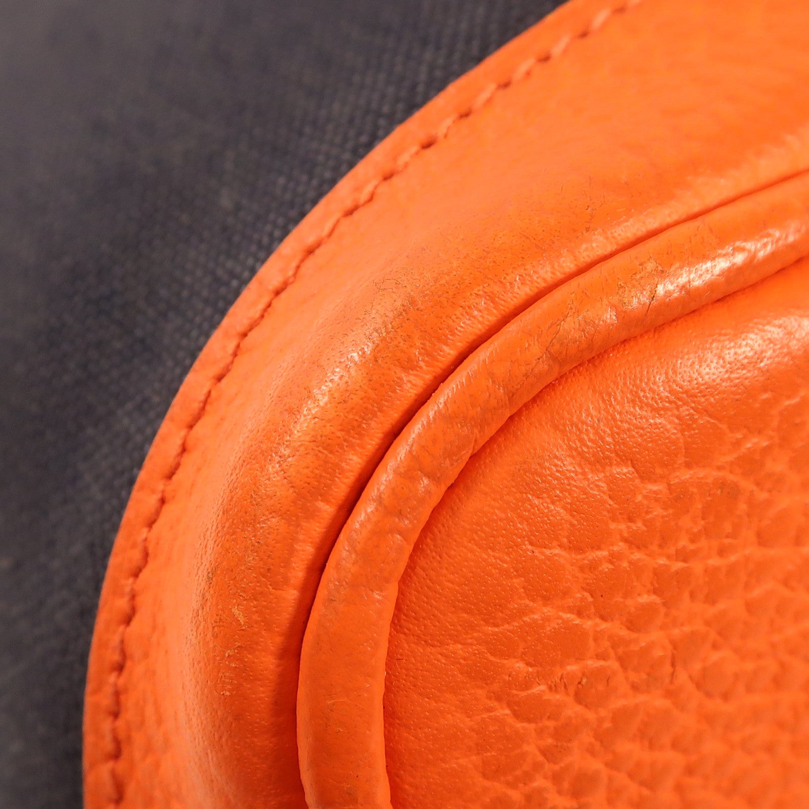 HERMES 帆布Garden Party PM銀扣手挽袋Bleu Marine/Orange Poppy深藍色/橙色