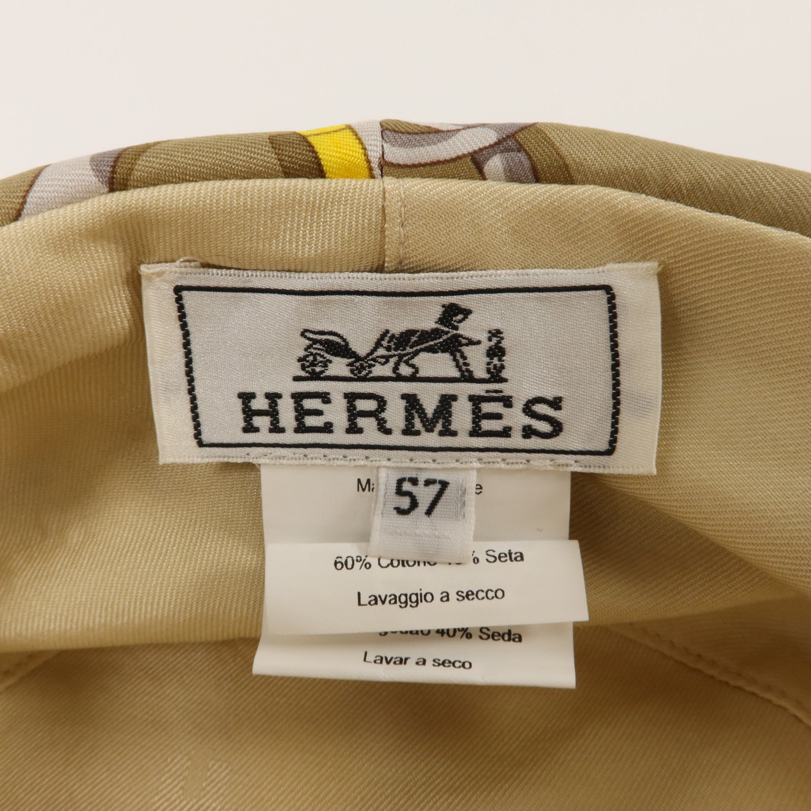 HERMES 絲質/棉質Bucket Hat帽子