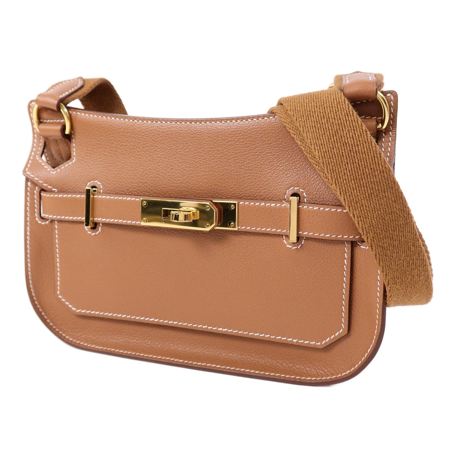 HERMES Evercolor皮革Mini Jypsiere肩背袋Gold