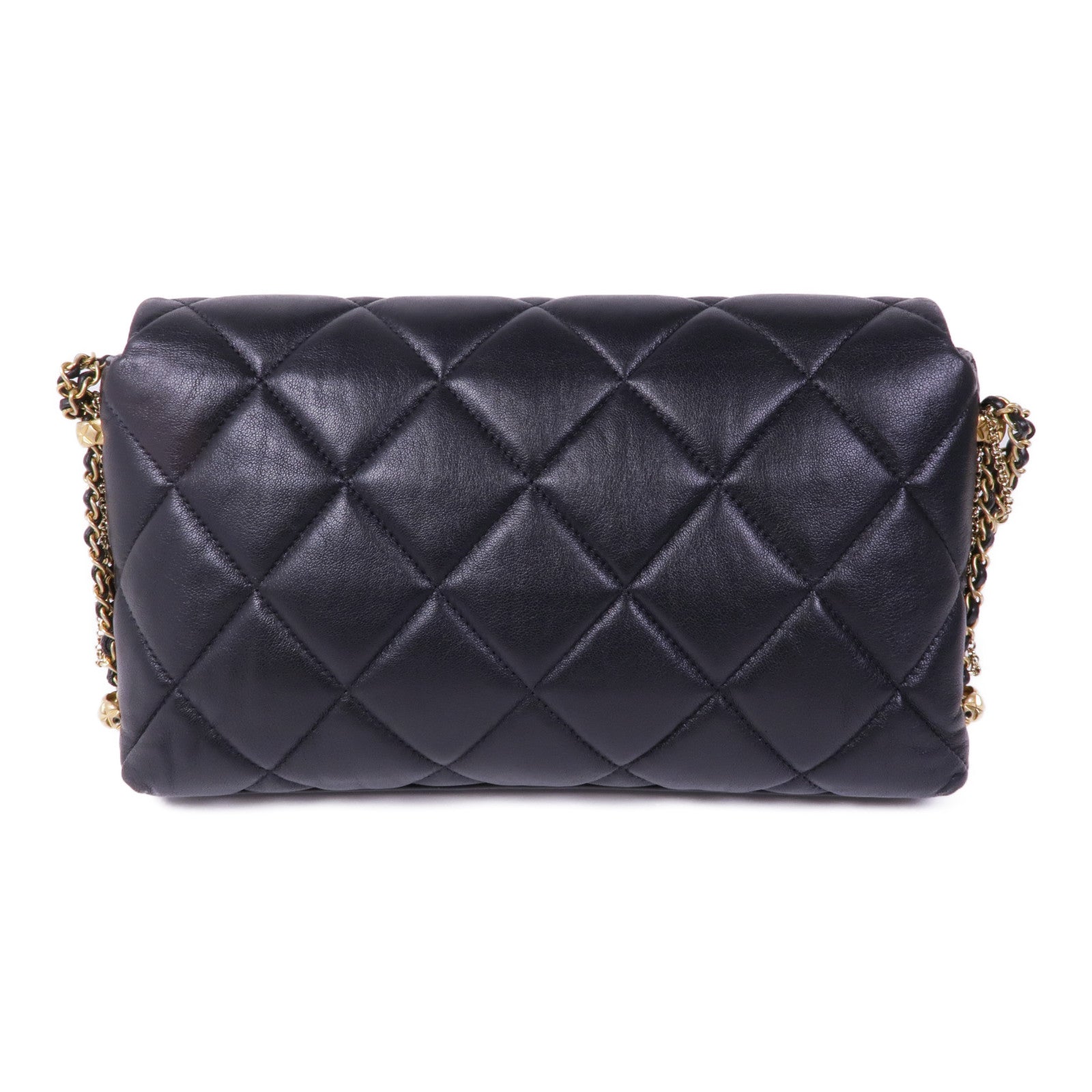 CHANEL 羊皮皮革Chain Shoulder Bag金扣鏈帶肩背袋