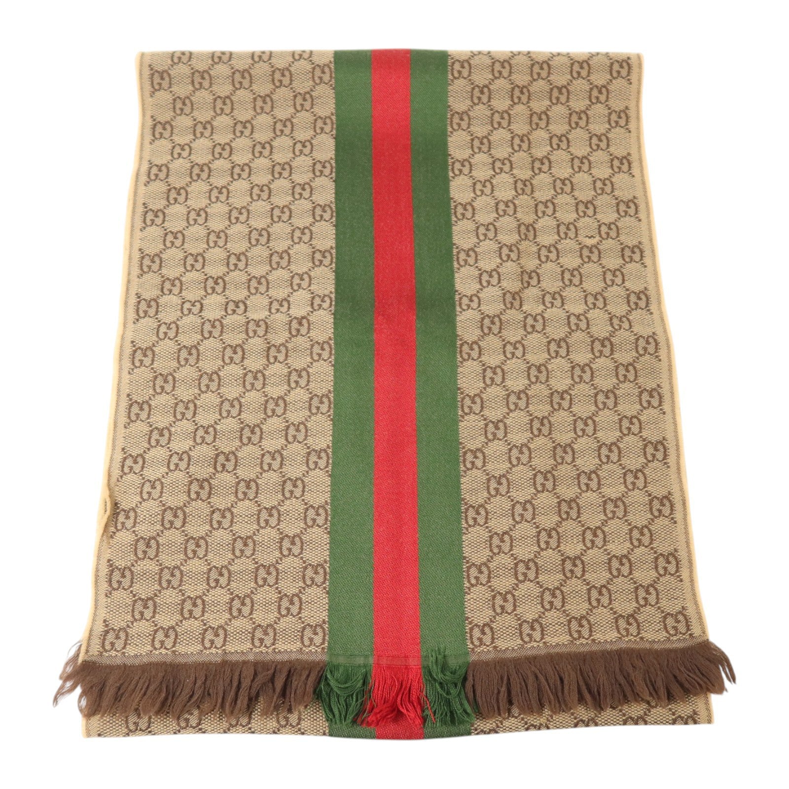 GUCCI 羊毛/絲質Scarf 180x37cm絲巾