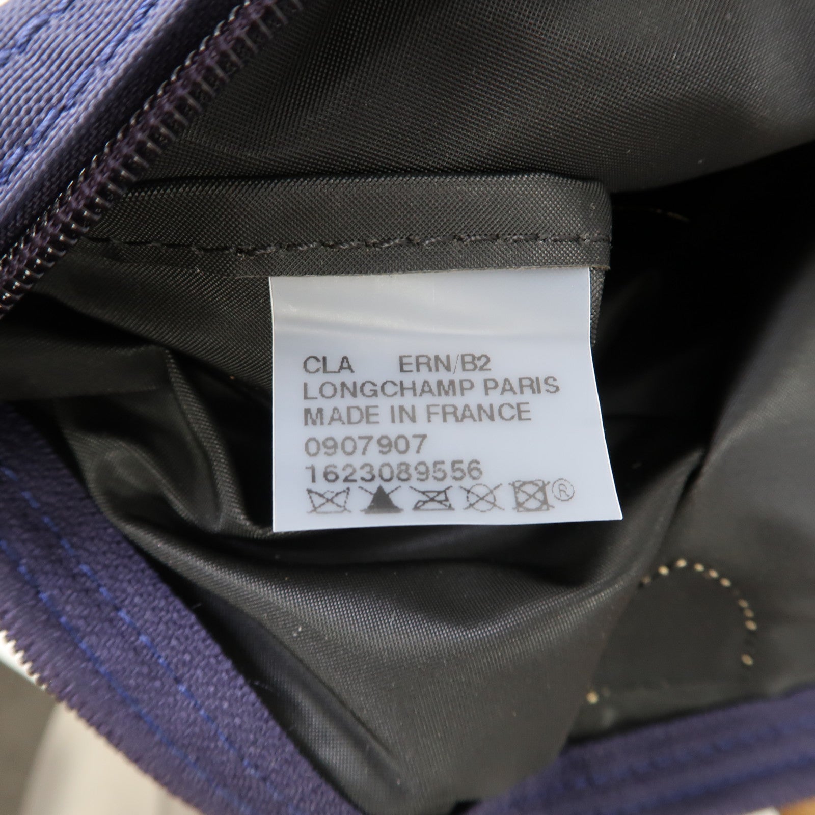Longchamp 帆布Tote Bag金扣手挽袋深藍色