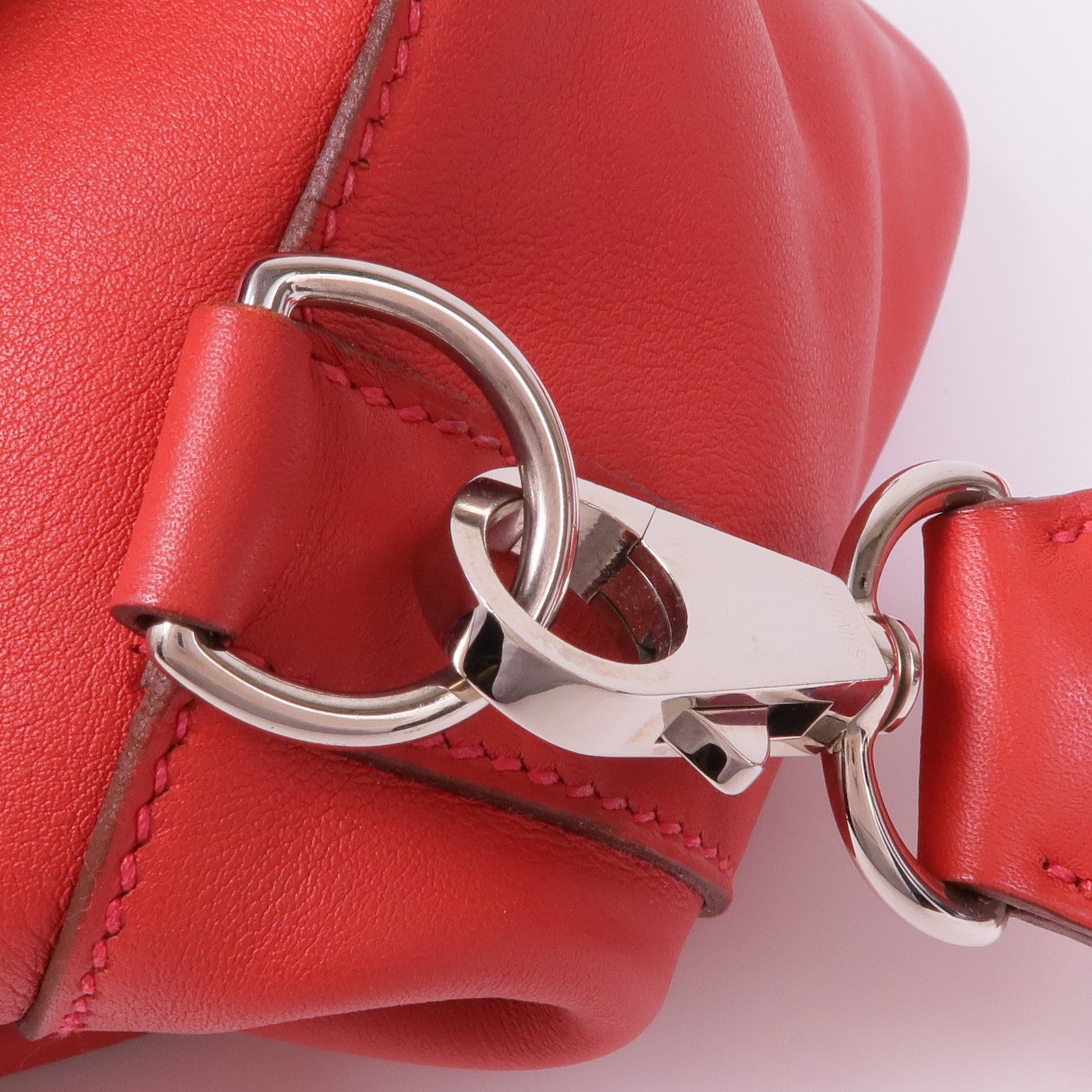 HERMES Swift皮革ToolBox 20銀扣手挽肩背兩用袋Vermillion