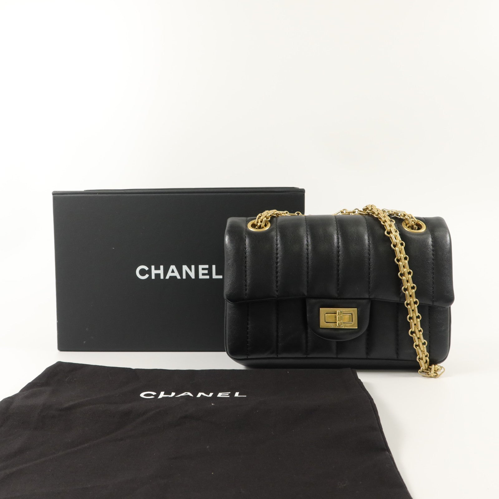 CHANEL 羊皮皮革2.55 Mini Chain Shoulder Bag鏈帶肩背袋