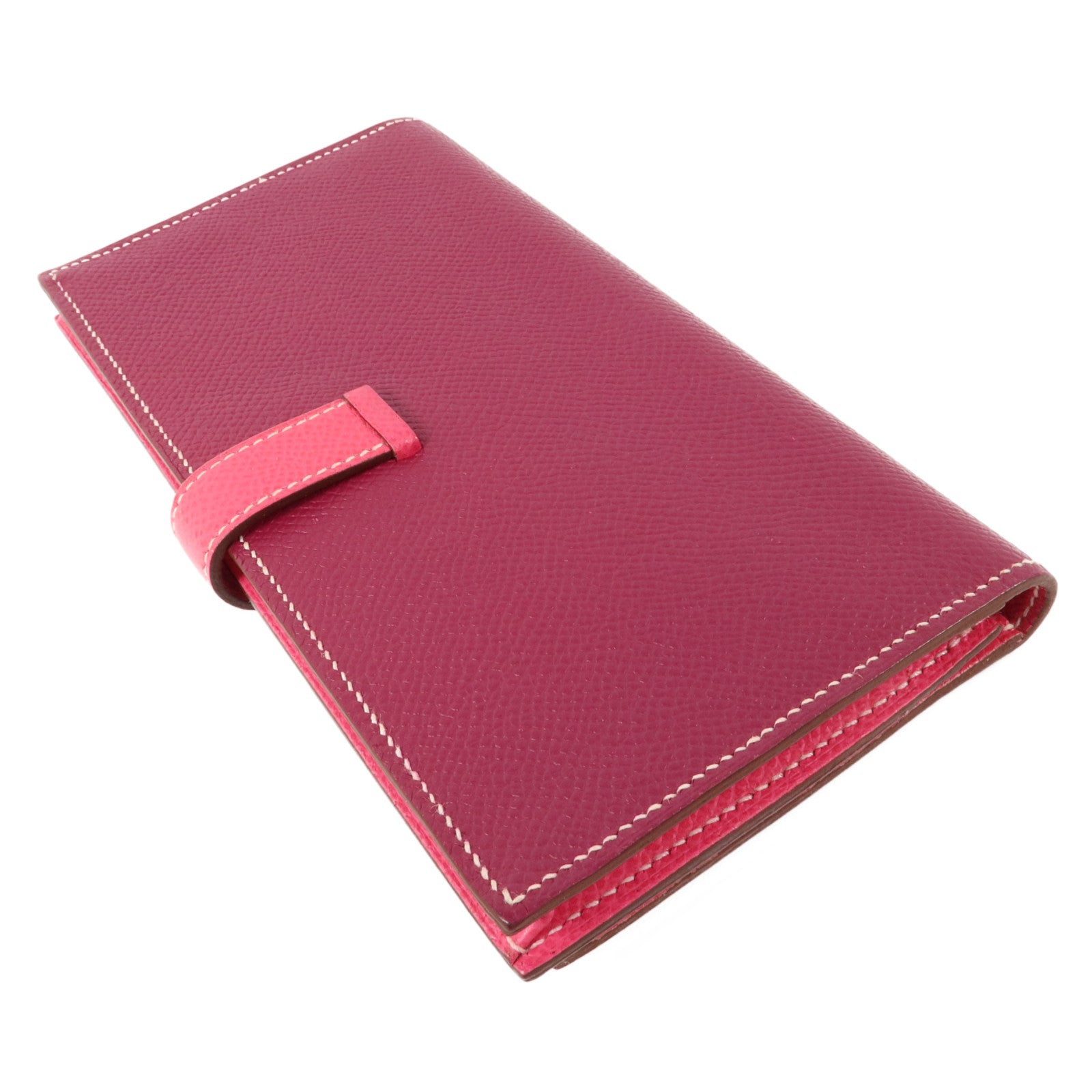 HERMES Epsom皮革Bearn W Snap長錢包Tosca/Rose Tyrien
