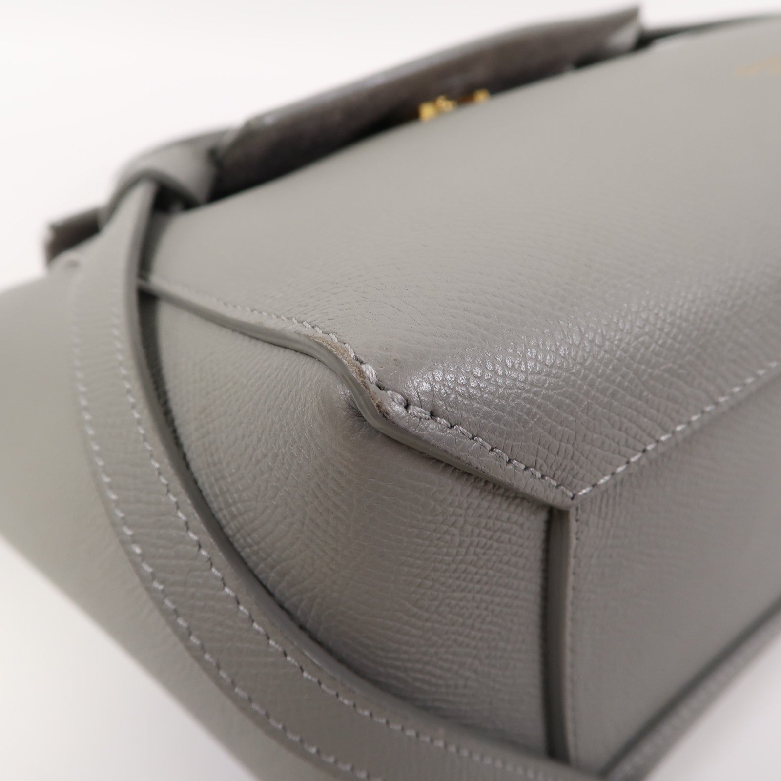 CELINE 牛皮皮革Belt Bag金扣手挽肩背兩用袋灰色