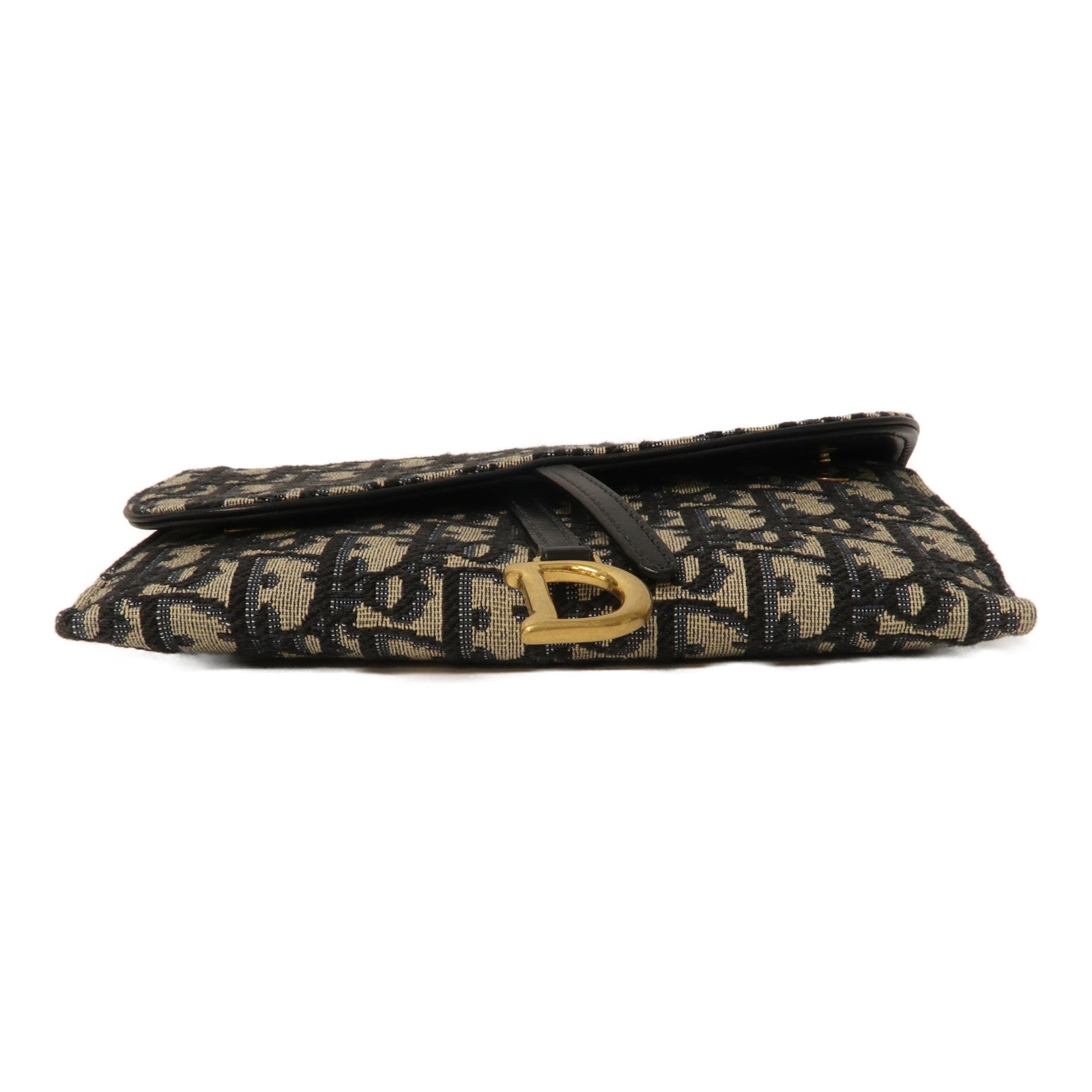 Dior 帆布Shoulder Bag金扣鏈帶肩背袋藍色/米色