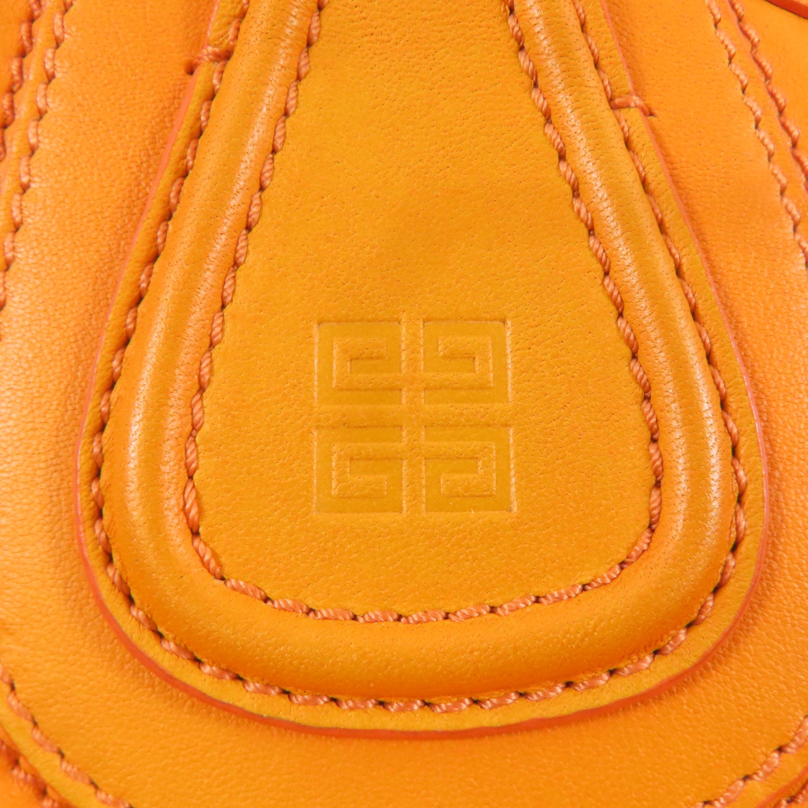 GIVENCHY 牛皮皮革nightingale金扣肩背袋橙色