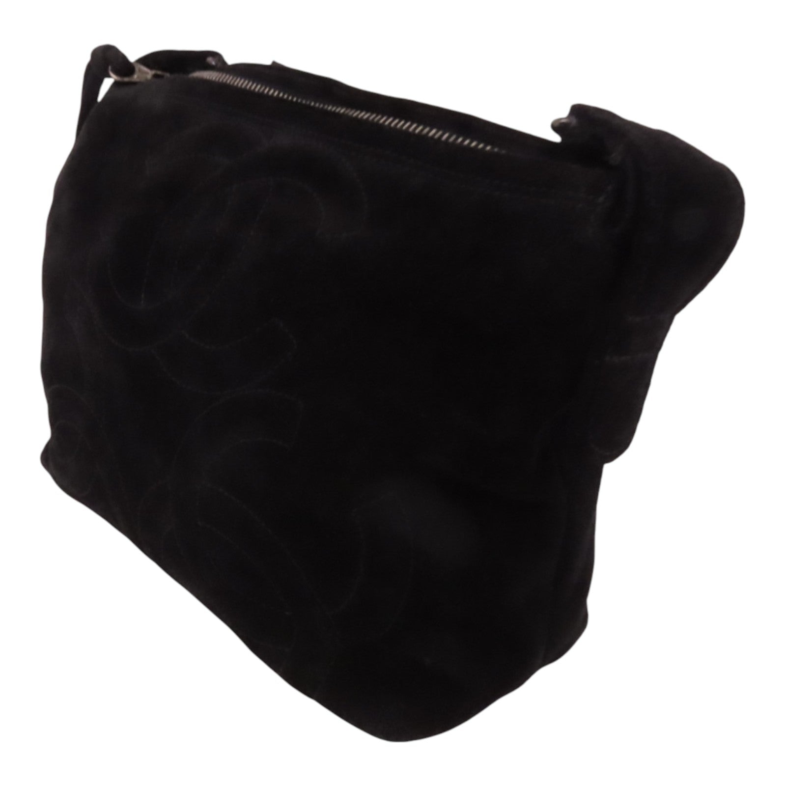 CHANEL 麂皮皮革Vintage Chain Shoulder Bag銀扣鏈帶肩背袋