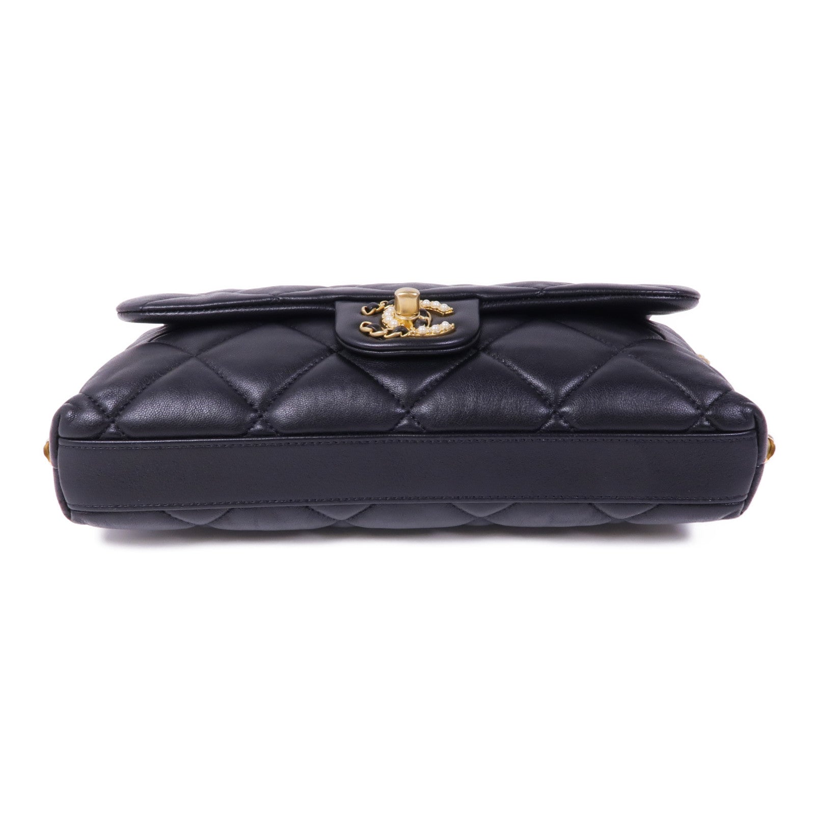 CHANEL 羊皮皮革Chain Shoulder Bag金扣鏈帶肩背袋