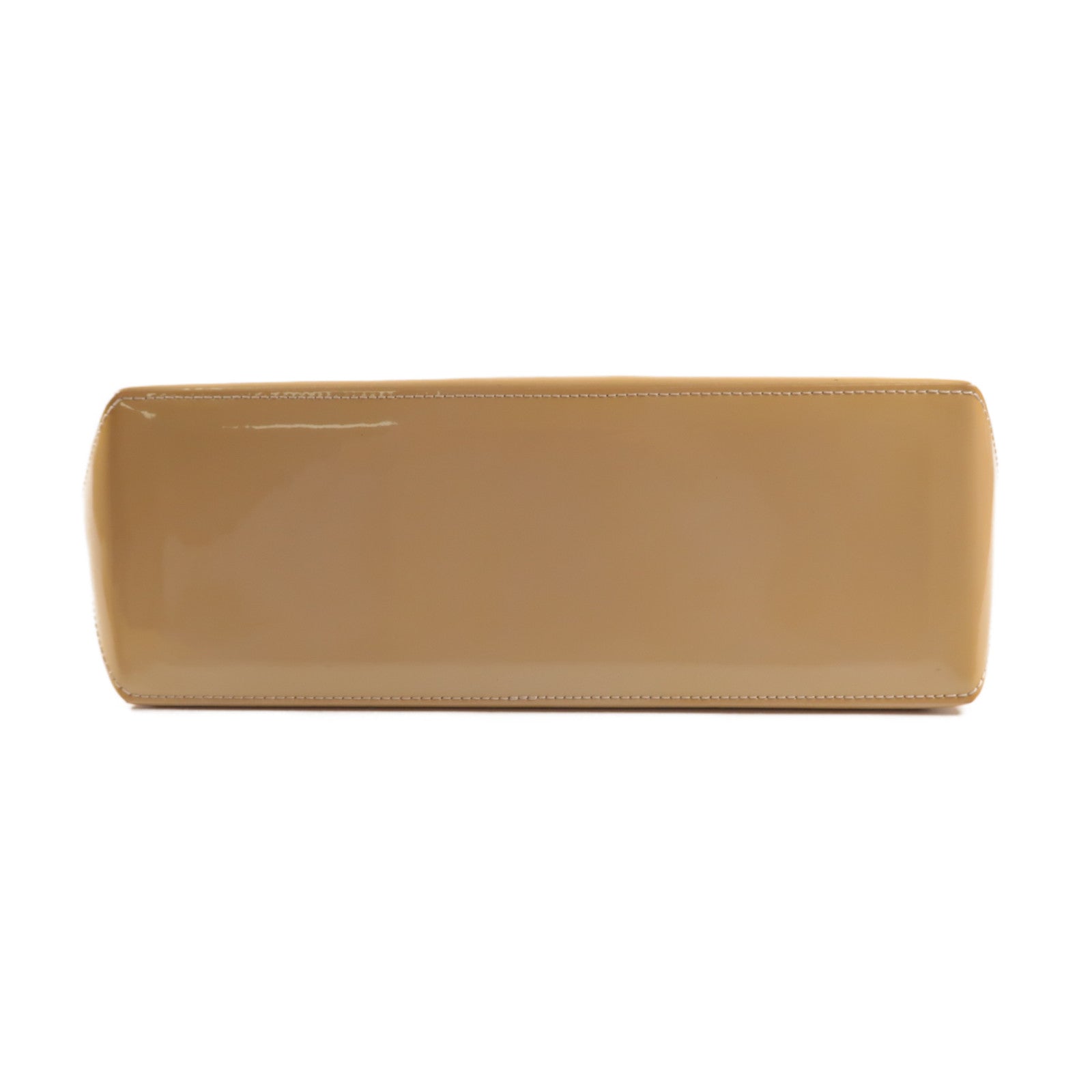 LOUIS VUITTON Monogram Vernis Wilshire PM金扣手挽袋米色