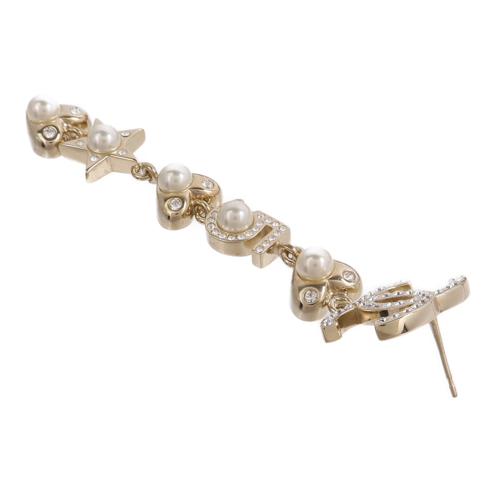 CHANEL 金屬No. 5 Coco Mark Rhinestone Star Earrings耳環