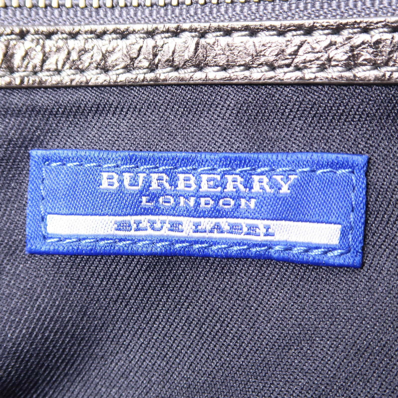 BURBERRY 帆布Tote Bag銀扣肩背袋銀色