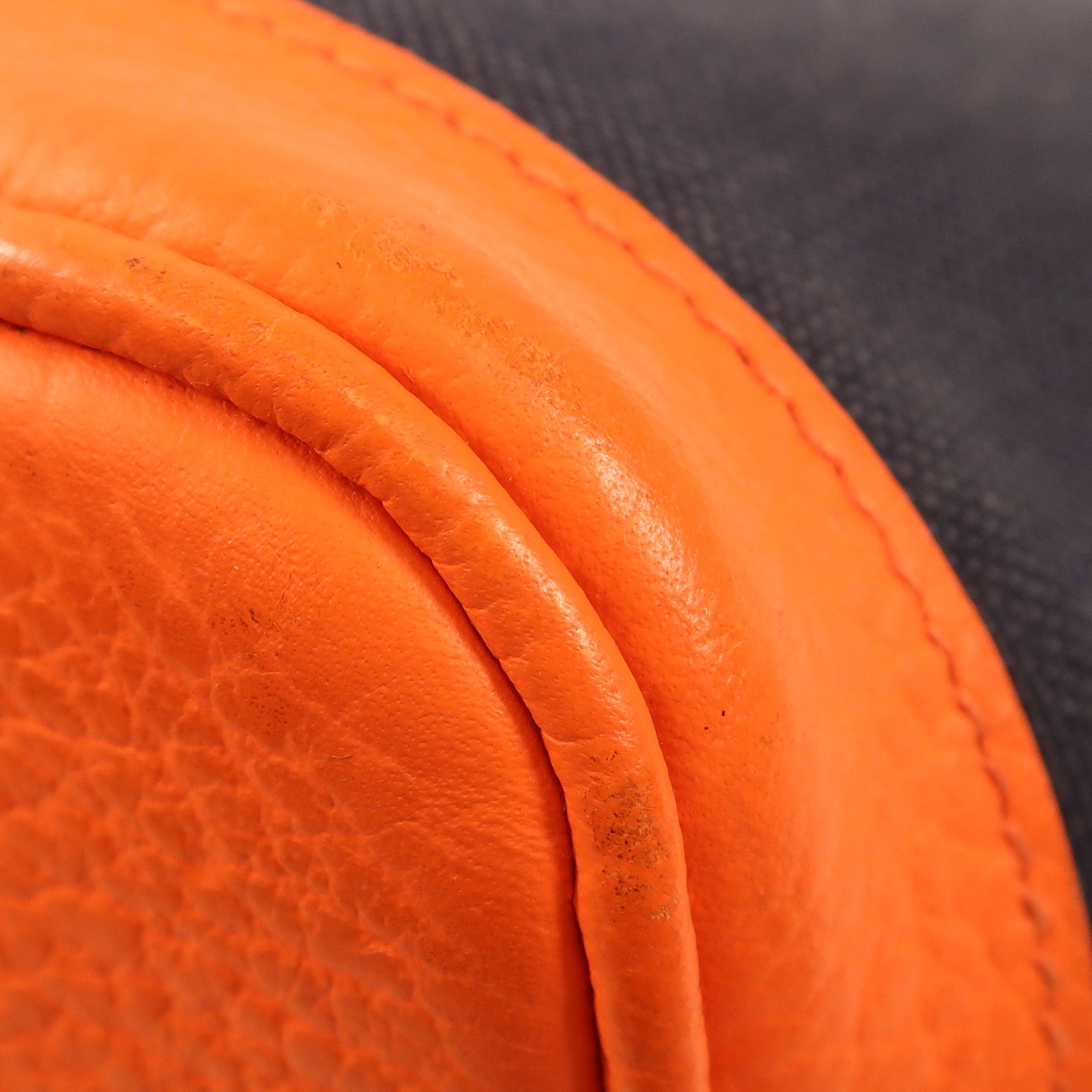 HERMES 帆布Garden Party PM銀扣手挽袋Bleu Marine/Orange Poppy深藍色/橙色