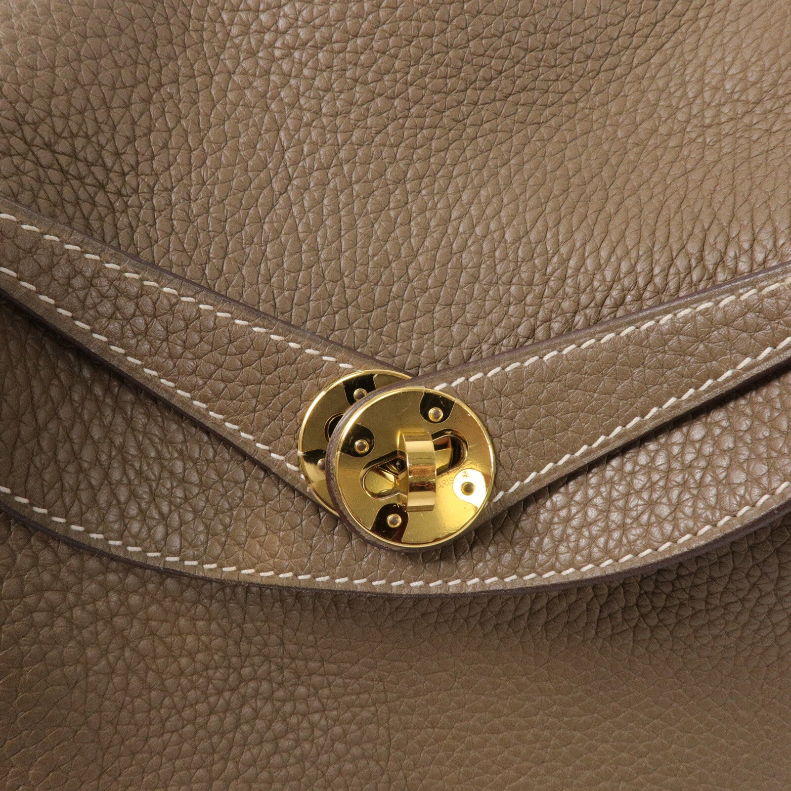 HERMES Clemence皮革Lindy 26手挽肩背兩用袋Etoupe