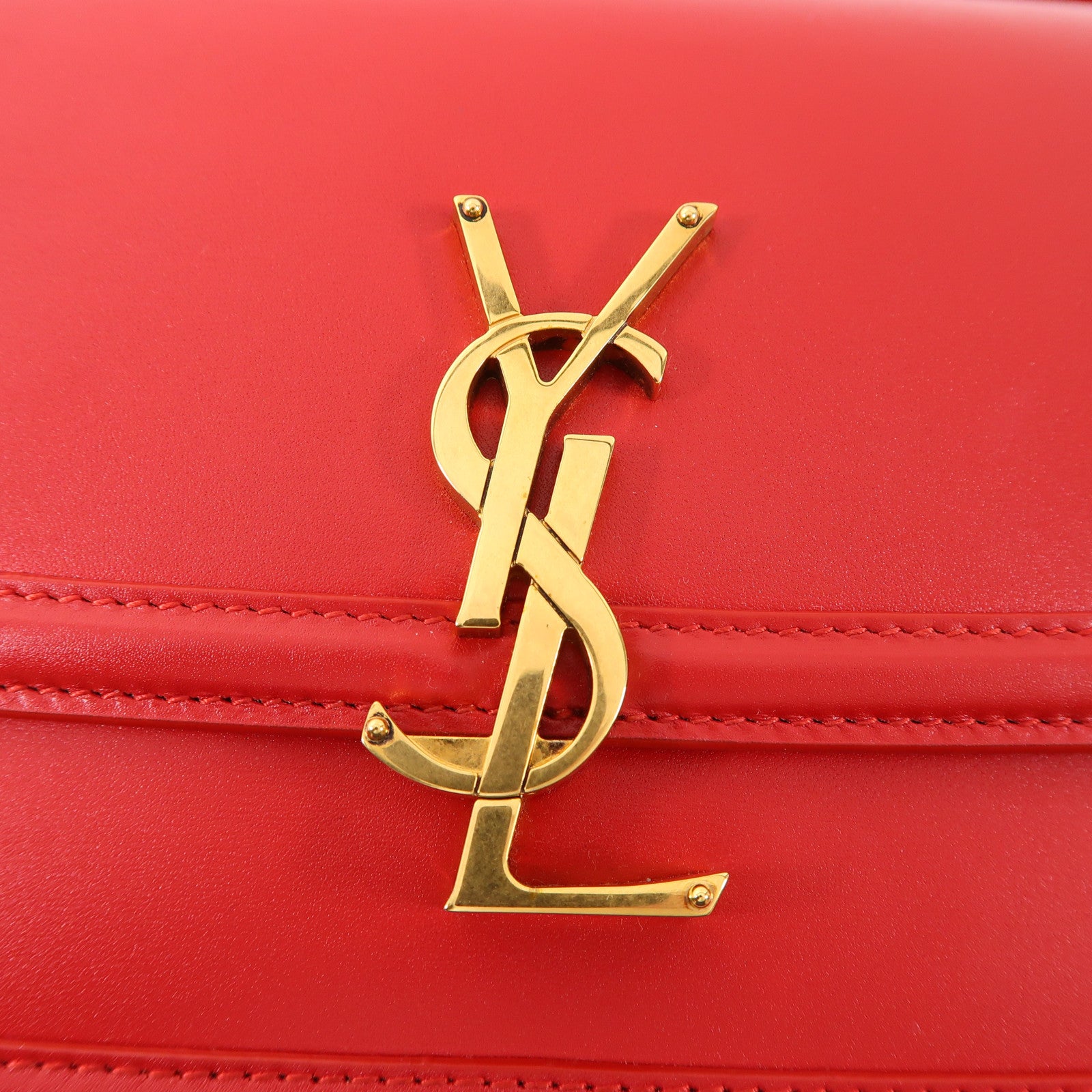 SAINT LAURENT 【激減優惠】牛皮皮革Solferino Box金扣肩背袋