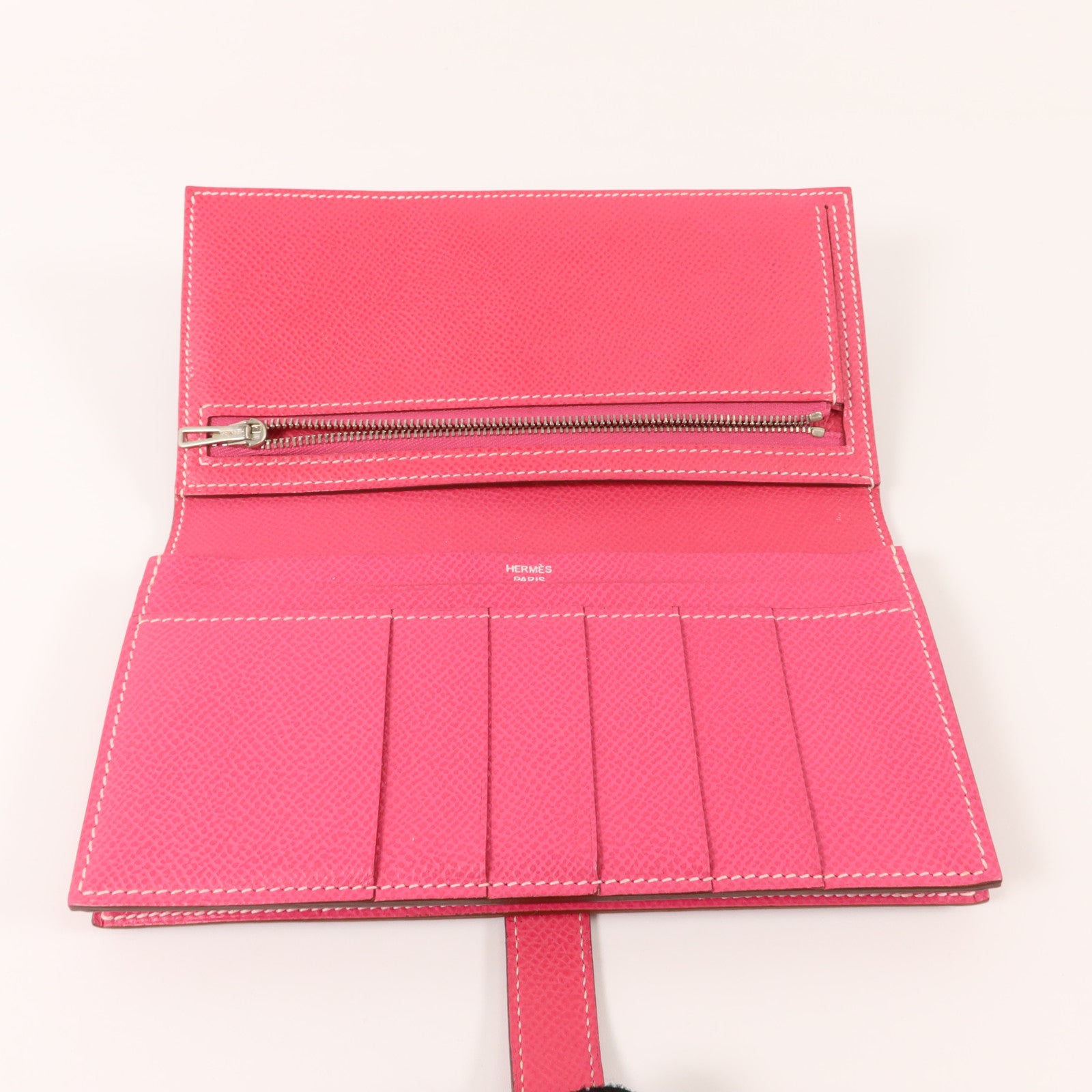 HERMES Epsom皮革Bearn W Snap長錢包Tosca/Rose Tyrien