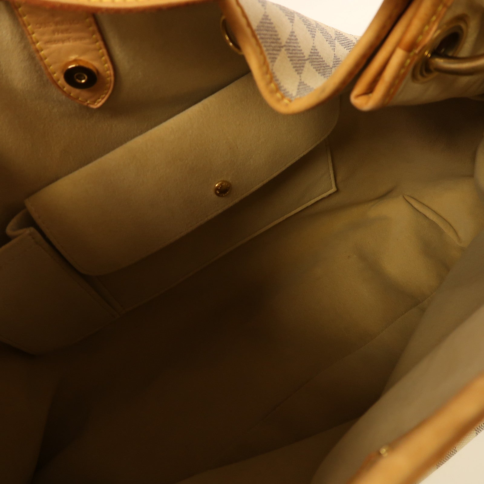 LOUIS VUITTON【激減優惠】 Damier Azur Galliera GM金扣肩背袋白色