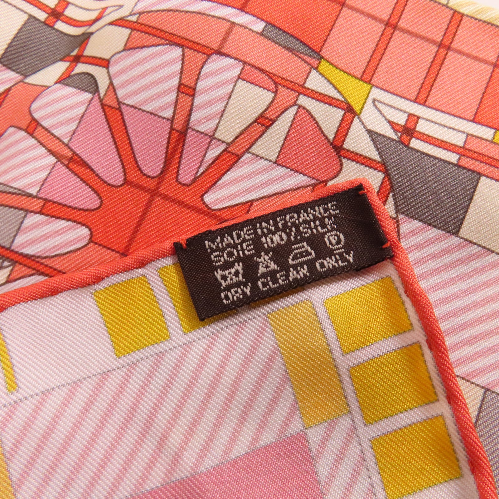 HERMES 絲質90x90 Scarf絲巾黃色/橙色/彩色