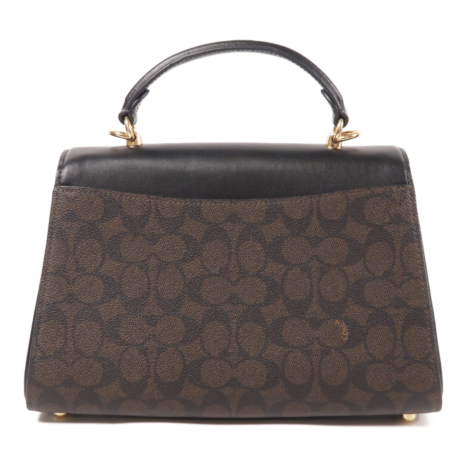 COACH 塗層帆布Eliza Top Handle Bag金扣手挽肩背兩用袋