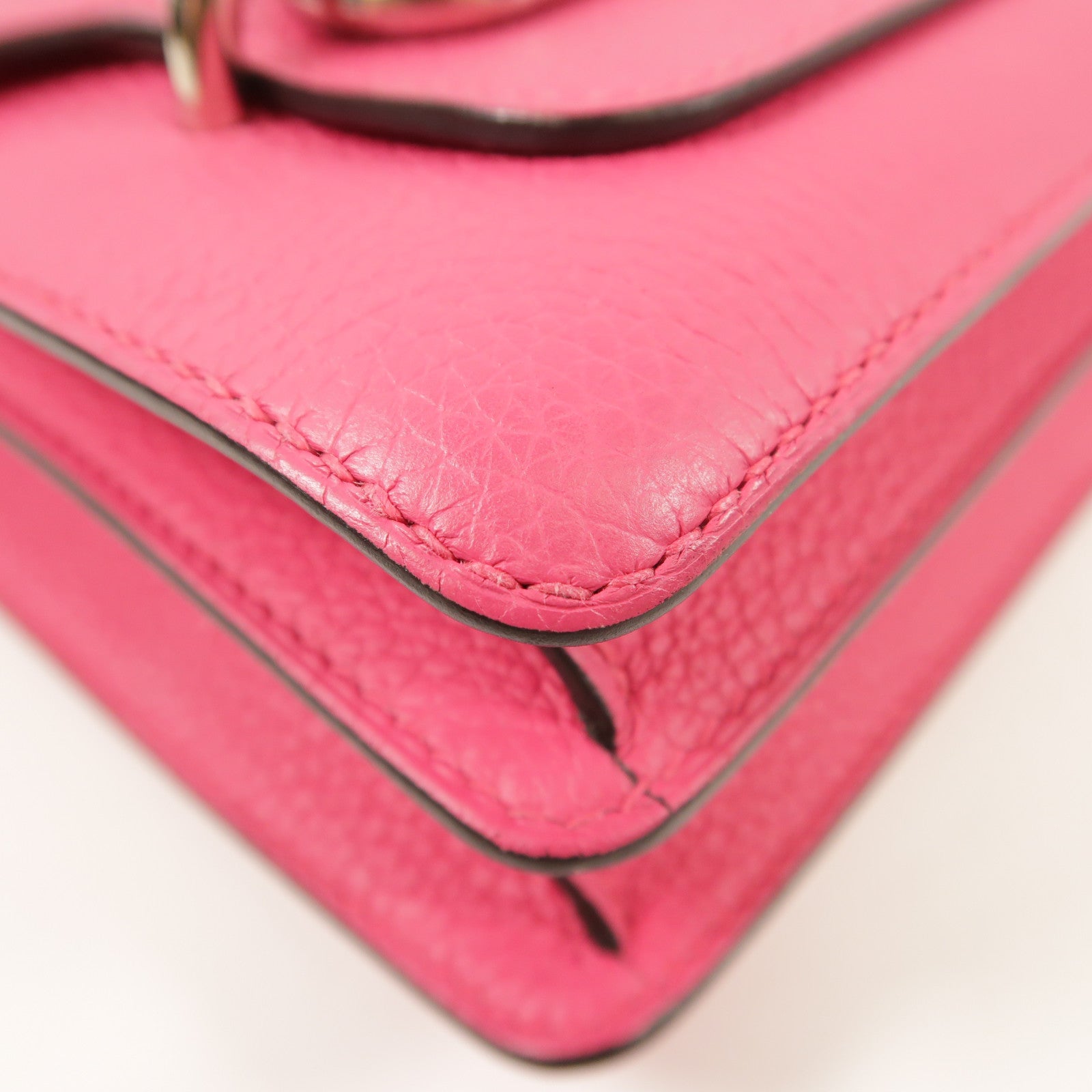 HERMES PHW Roulis 23 Shoulder Bag Clemence Leather Pink