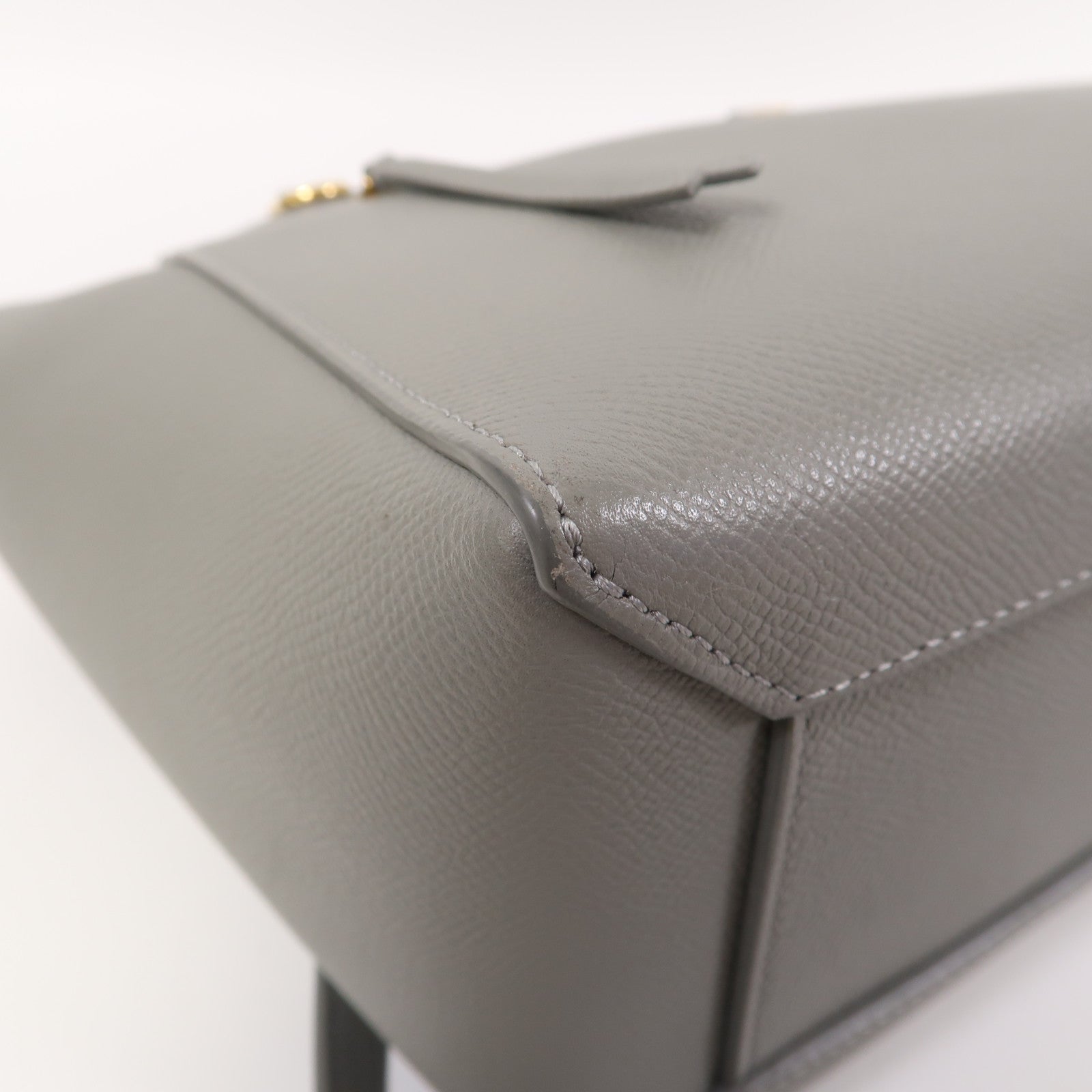 CELINE 牛皮皮革Belt Bag金扣手挽肩背兩用袋灰色