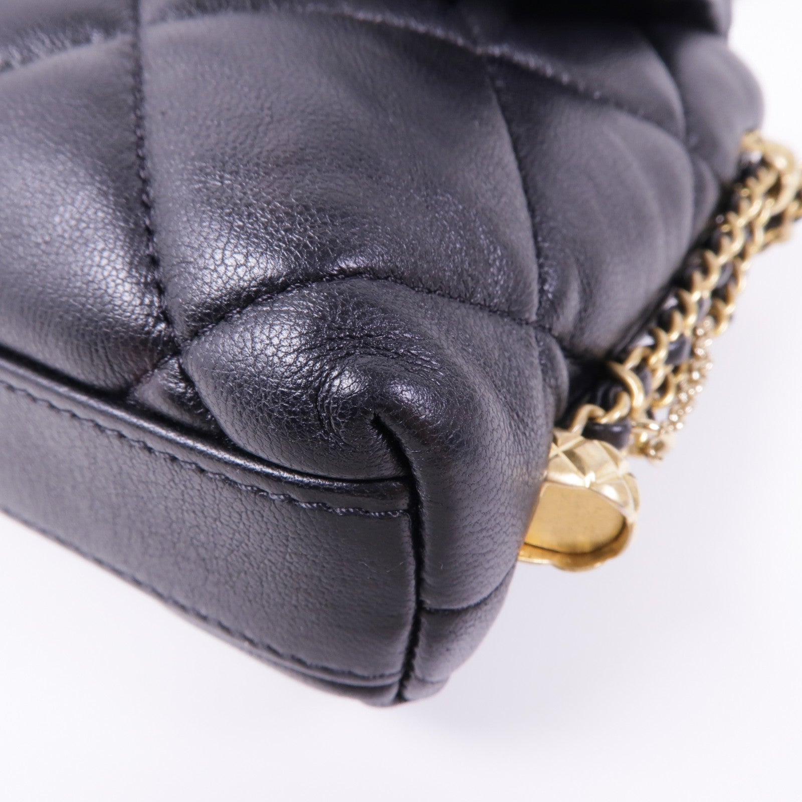 CHANEL 羊皮皮革Chain Shoulder Bag金扣鏈帶肩背袋