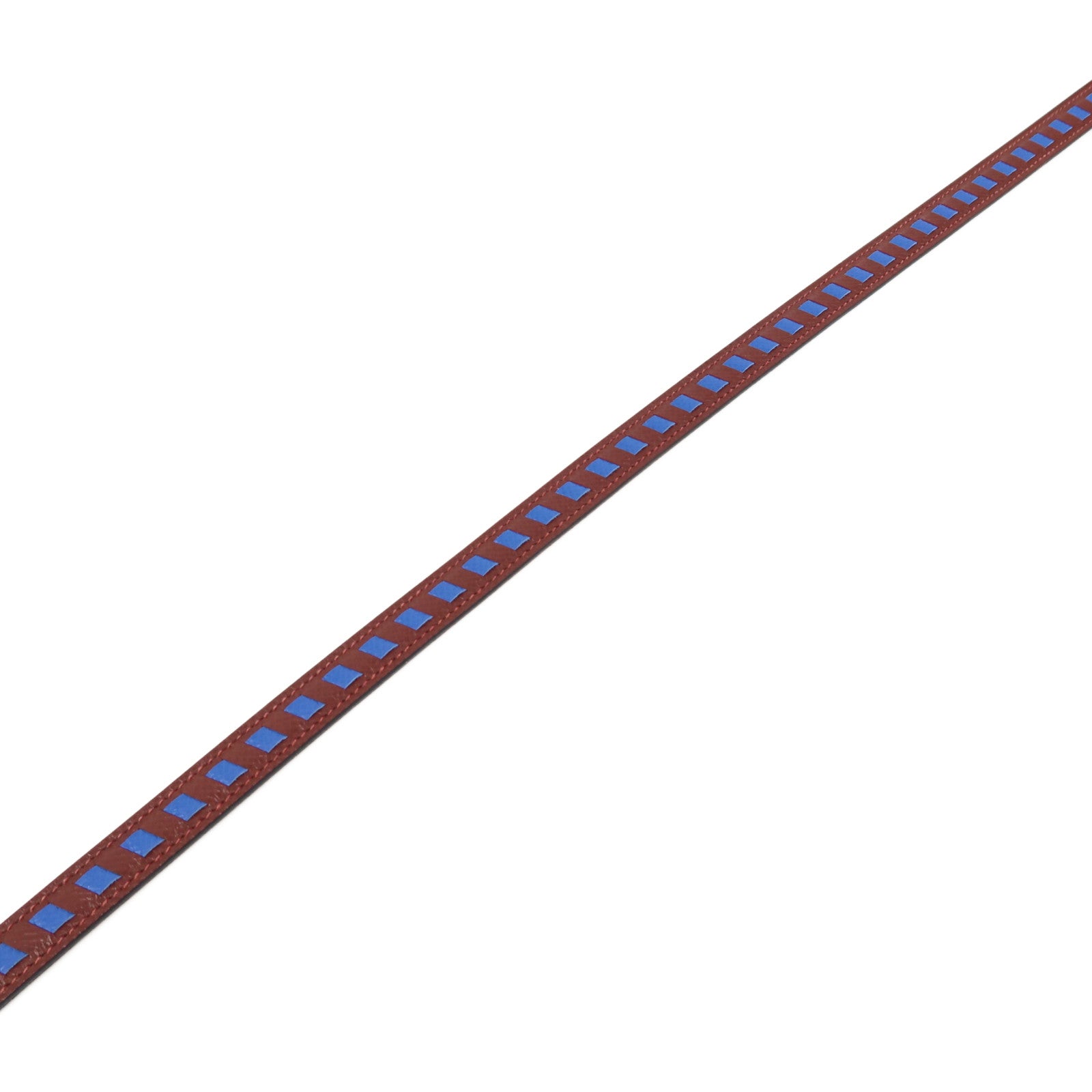 HERMES Epsom皮革Strap銀扣肩背帶l藍色/深紅色