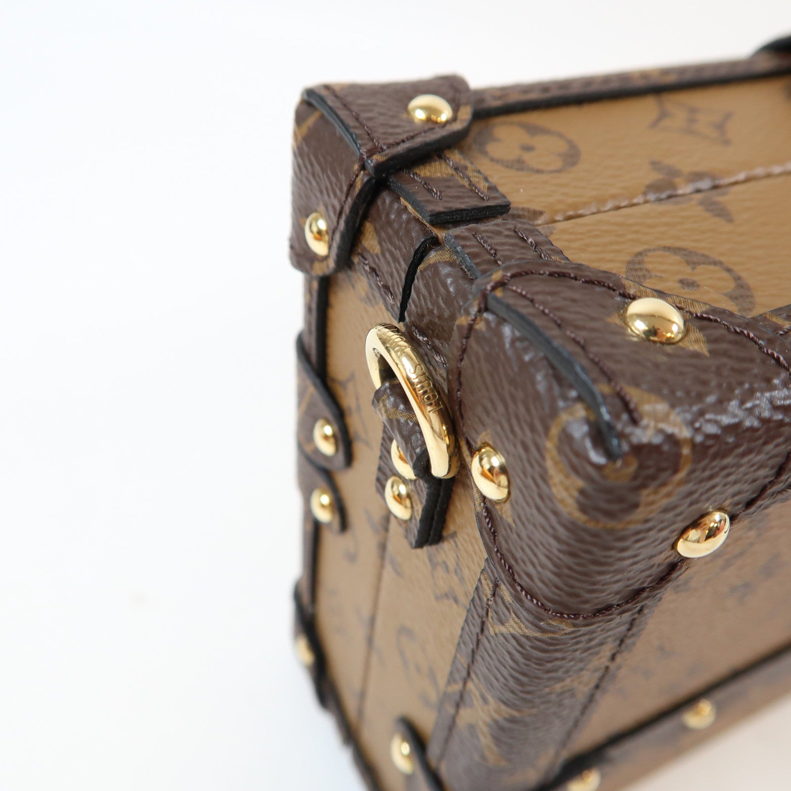 LOUIS VUITTON Monogram Reverse Petite Malle金扣肩背袋啡色