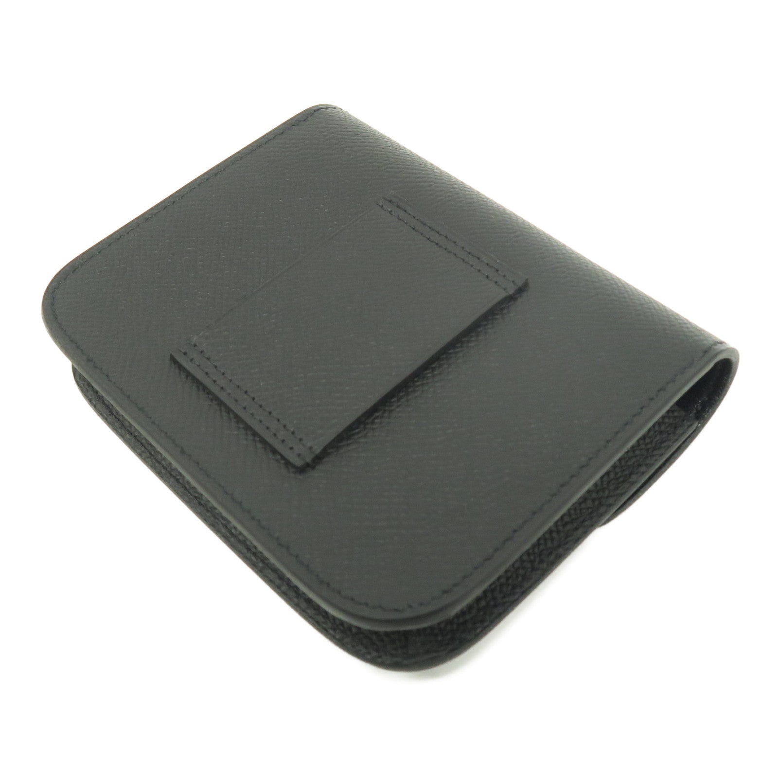 HERMES Veau Epsom皮革Constance Slim銀扣腰包經典黑