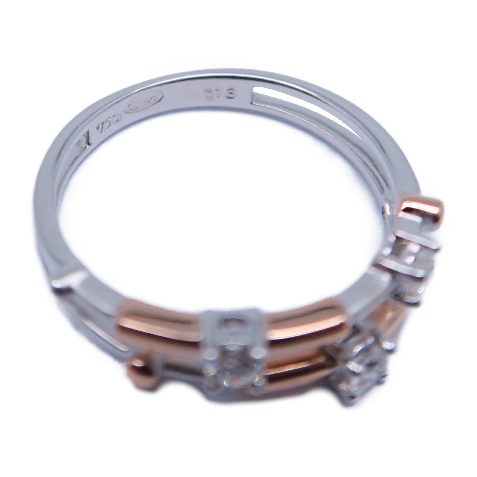 JEWELRY 【激減優惠】18K白金/18K玫瑰金Diamond Ring 0.13ct鑽石戒指US#5.75
