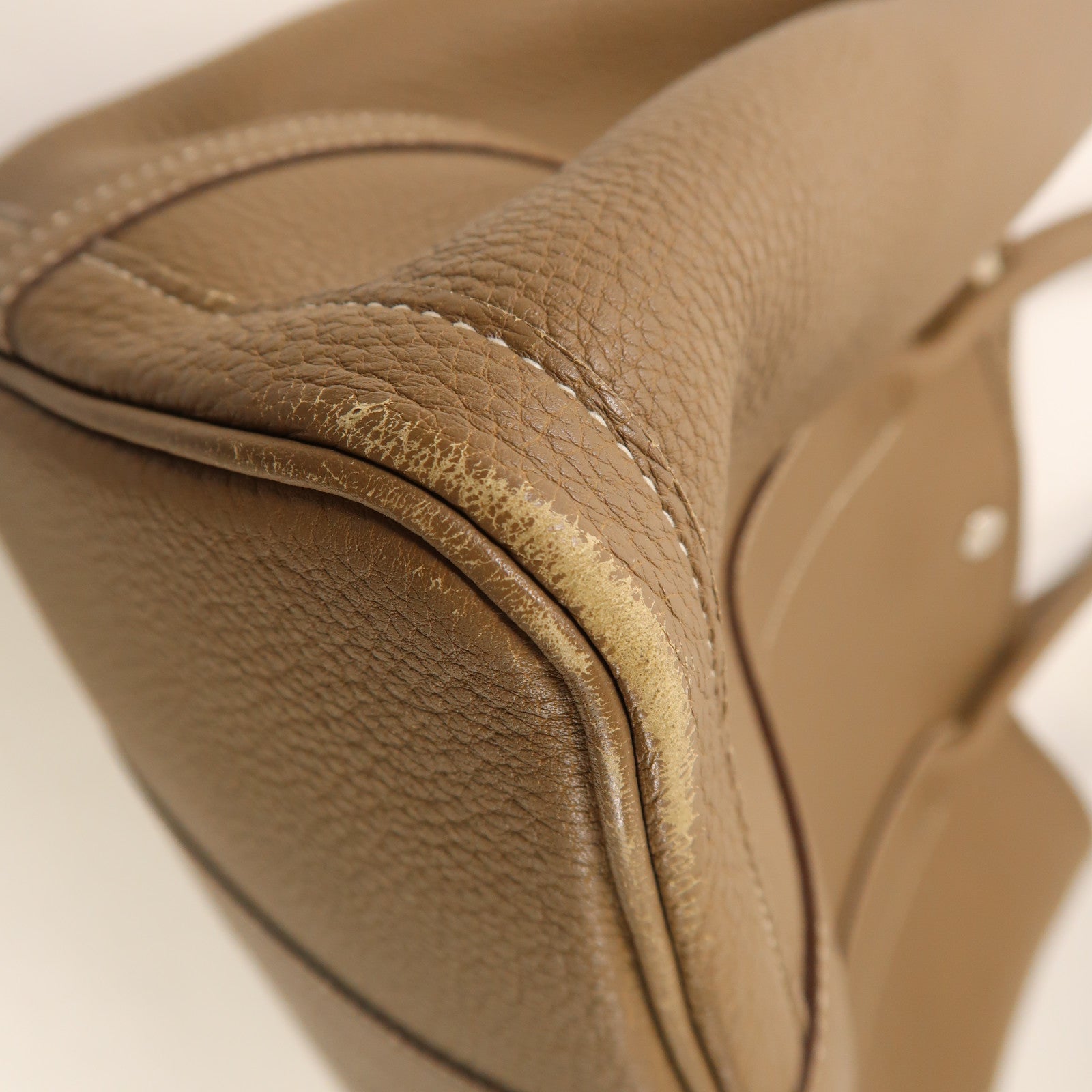 HERMES Negonda皮革Garden Party PM銀扣手挽袋Etoupe