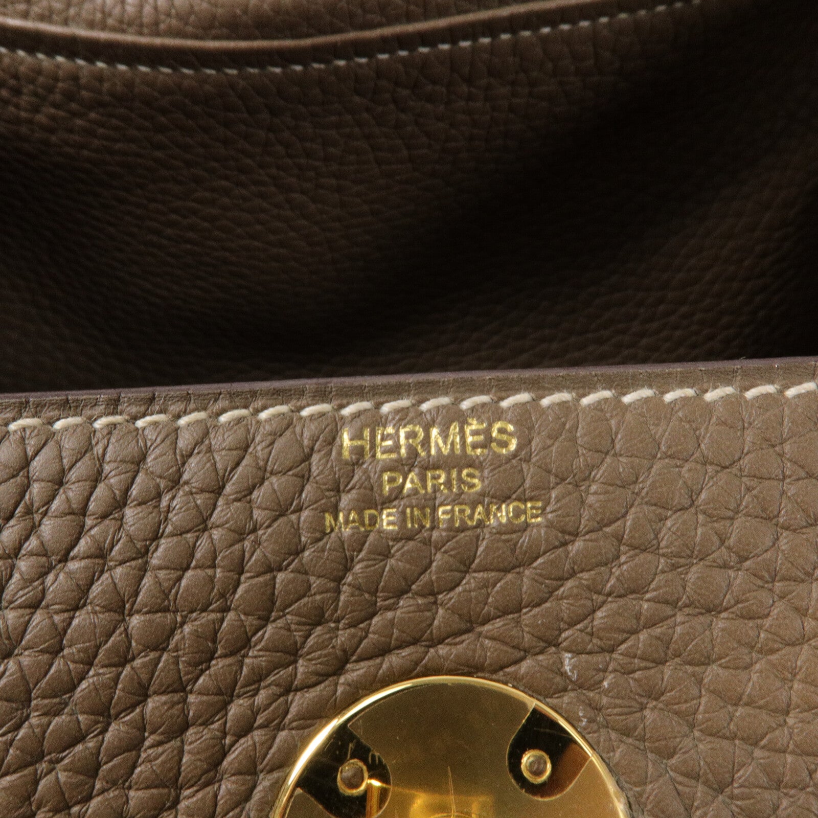HERMES Clemence皮革Lindy 26手挽肩背兩用袋Etoupe