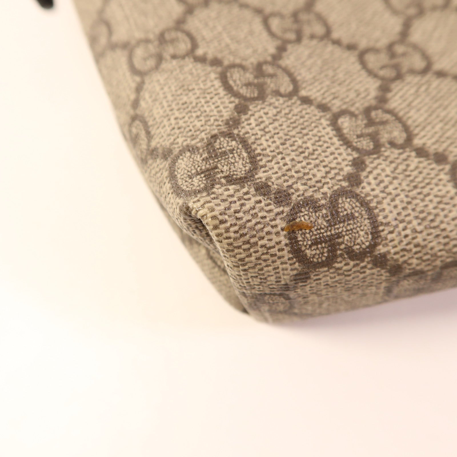 GUCCI GG SHW GG Supreme Shoulder Bag Coated Canvas Brown