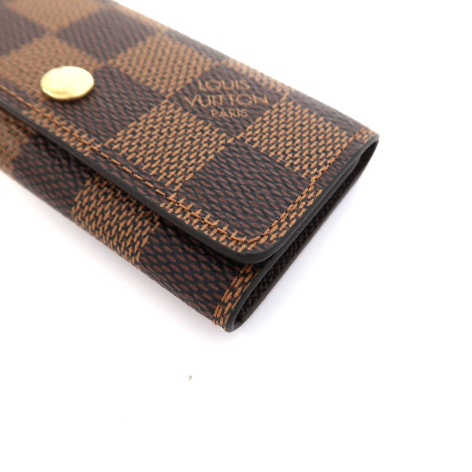 LOUIS VUITTON Damier Key Case金扣鎖匙扣棕色