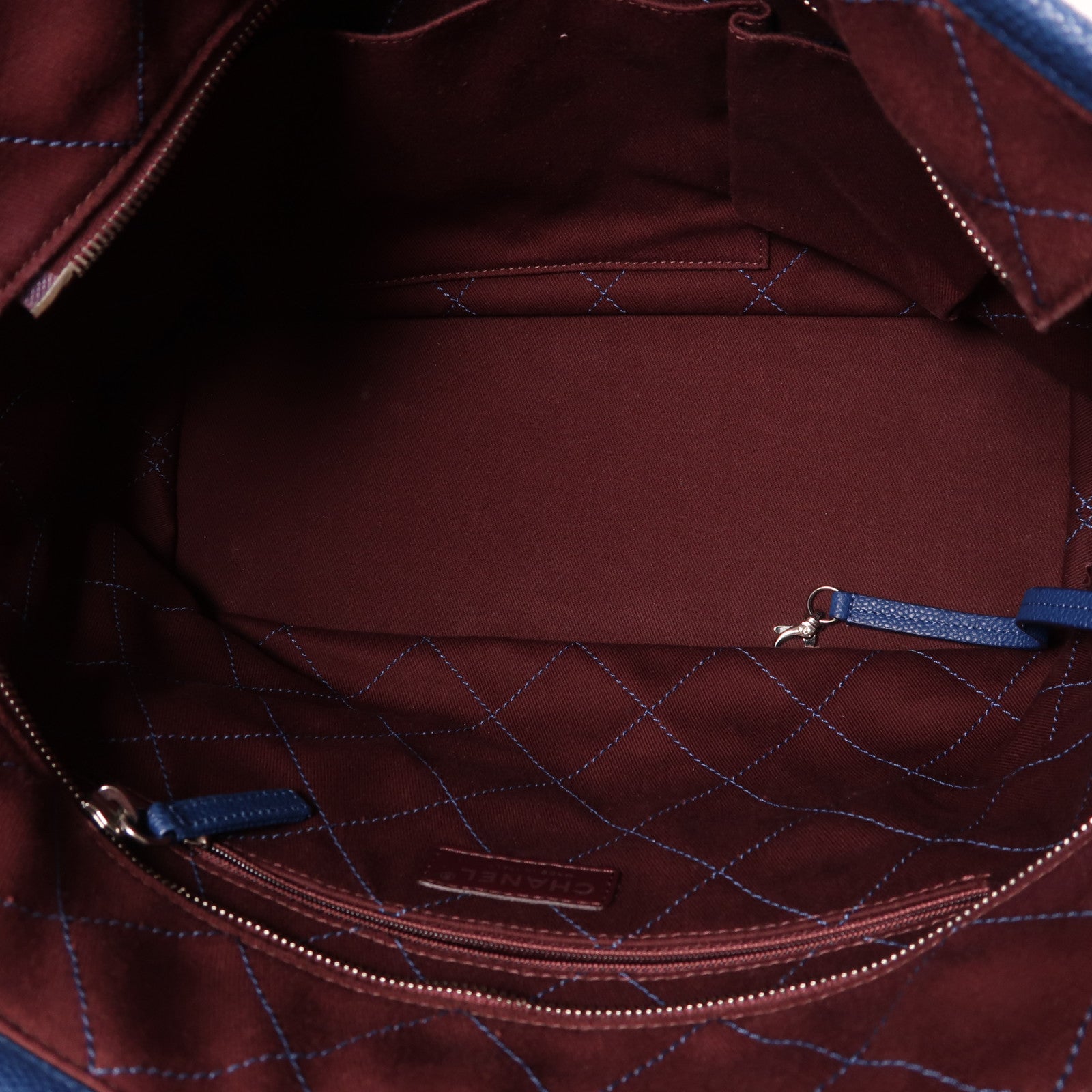 CHANEL 【激減優惠】牛皮皮革Tote Bag銀扣鏈帶肩背袋