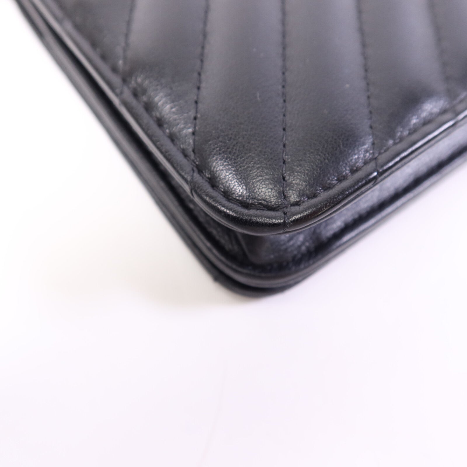 CHANEL 【激減優惠】牛皮皮革WOC Wallet On Chain銀扣鏈帶肩背袋