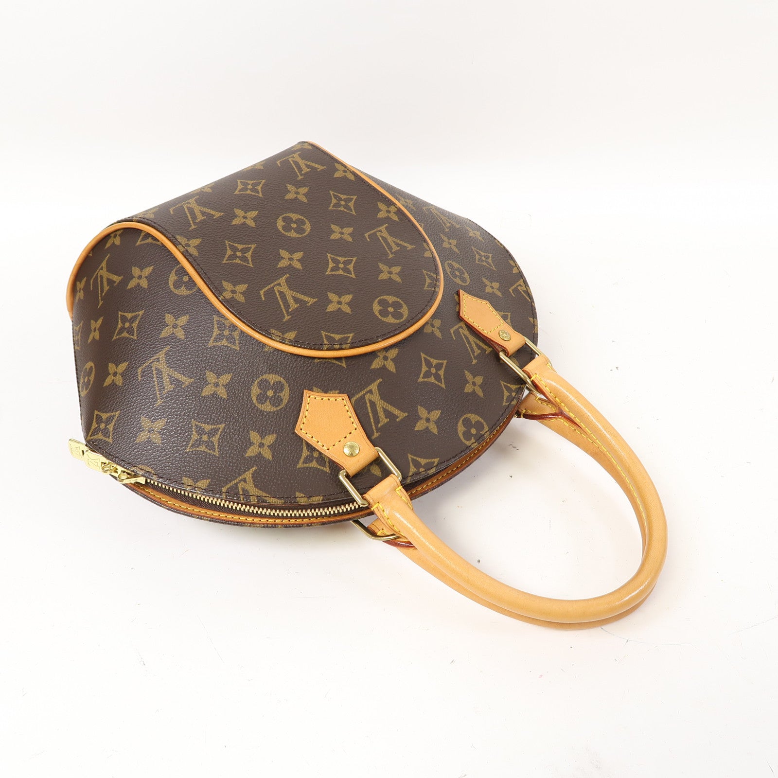 LOUIS VUITTON Monogram Elipse PM金扣手挽袋啡色