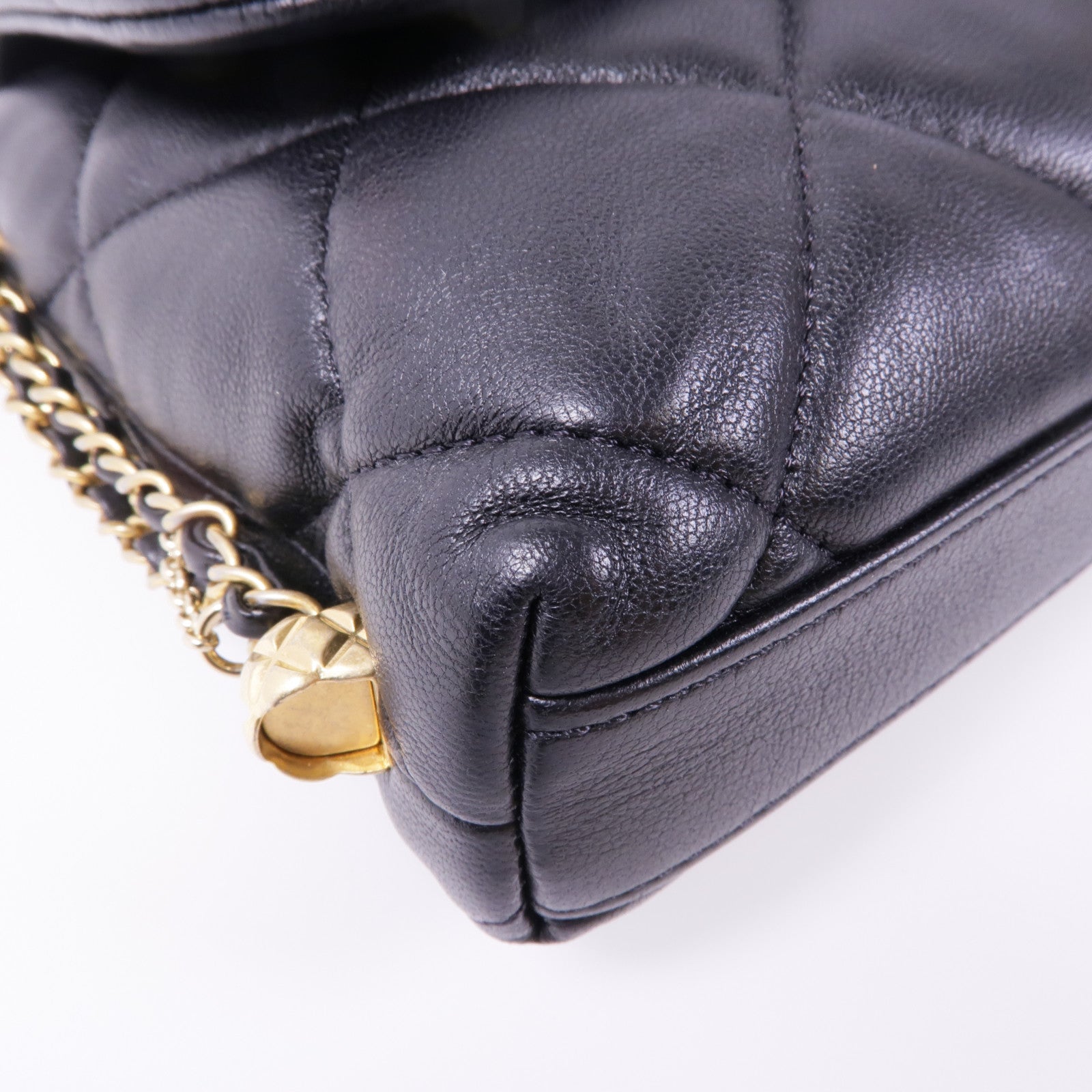 CHANEL 羊皮皮革Chain Shoulder Bag金扣鏈帶肩背袋