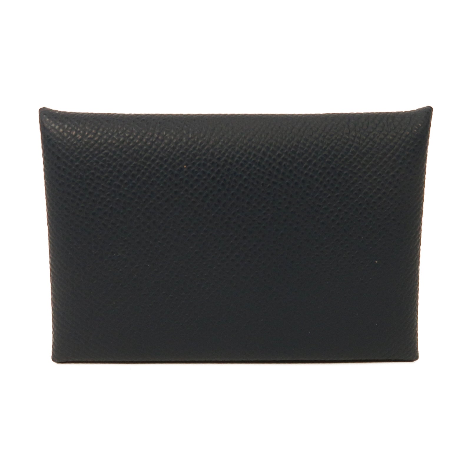 HERMES Epsom皮革Calvi Card Case銀扣卡片套Bleu de Prusse/深藍色