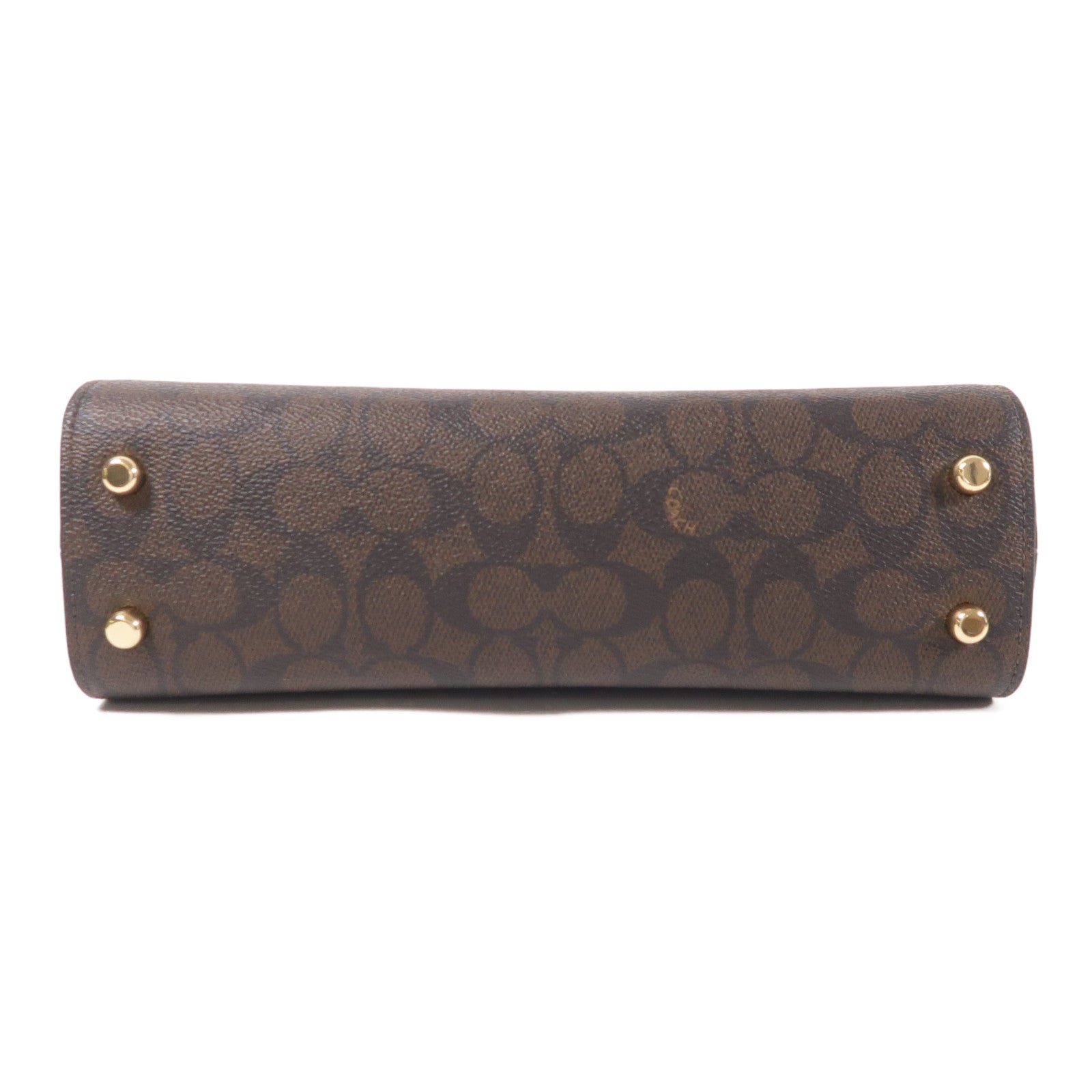 COACH 塗層帆布Eliza Top Handle Bag金扣手挽肩背兩用袋