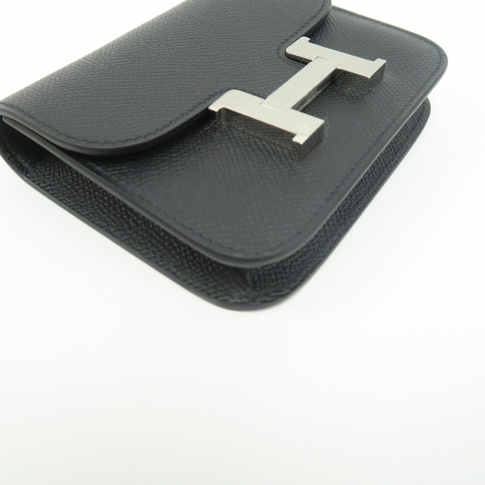 HERMES Veau Epsom皮革Constance Slim銀扣腰包經典黑