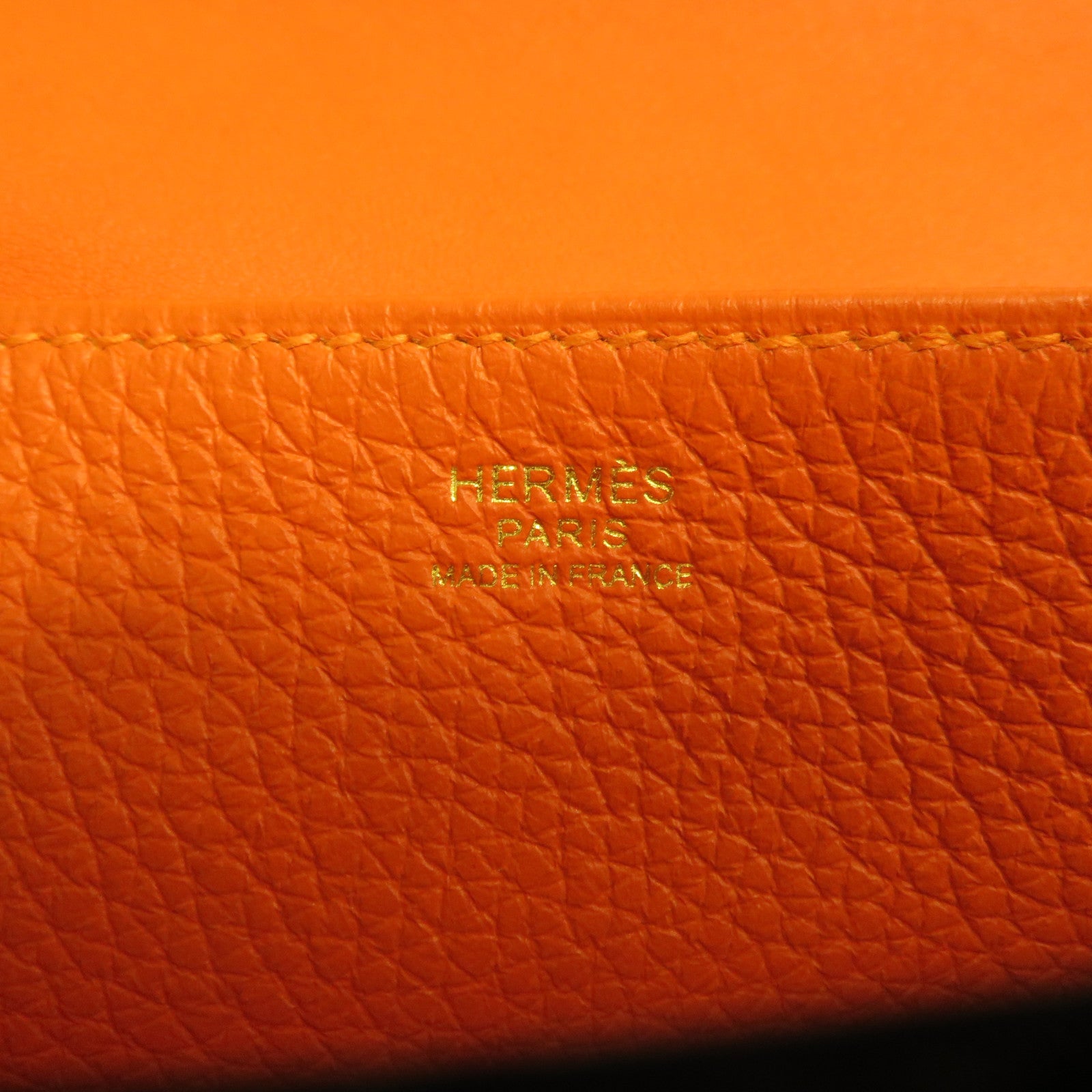 HERMES 【激減優惠】Clemence皮革Halzan 25金扣手挽肩背兩用袋橙色