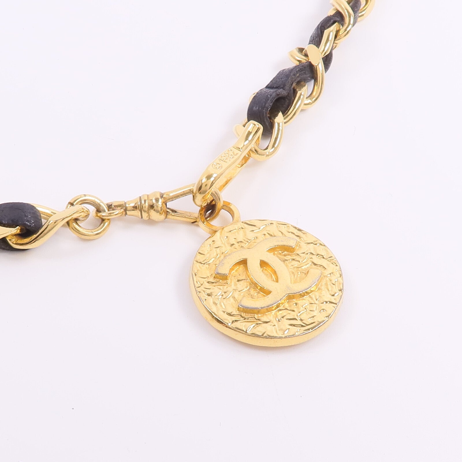 CHANEL 牛皮皮革/金屬Belt Chain皮帶