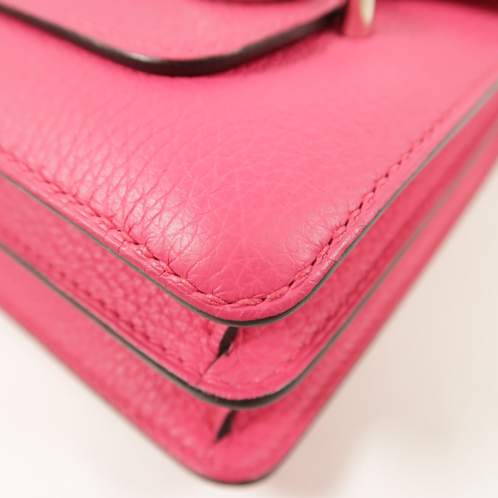 HERMES PHW Roulis 23 Shoulder Bag Clemence Leather Pink