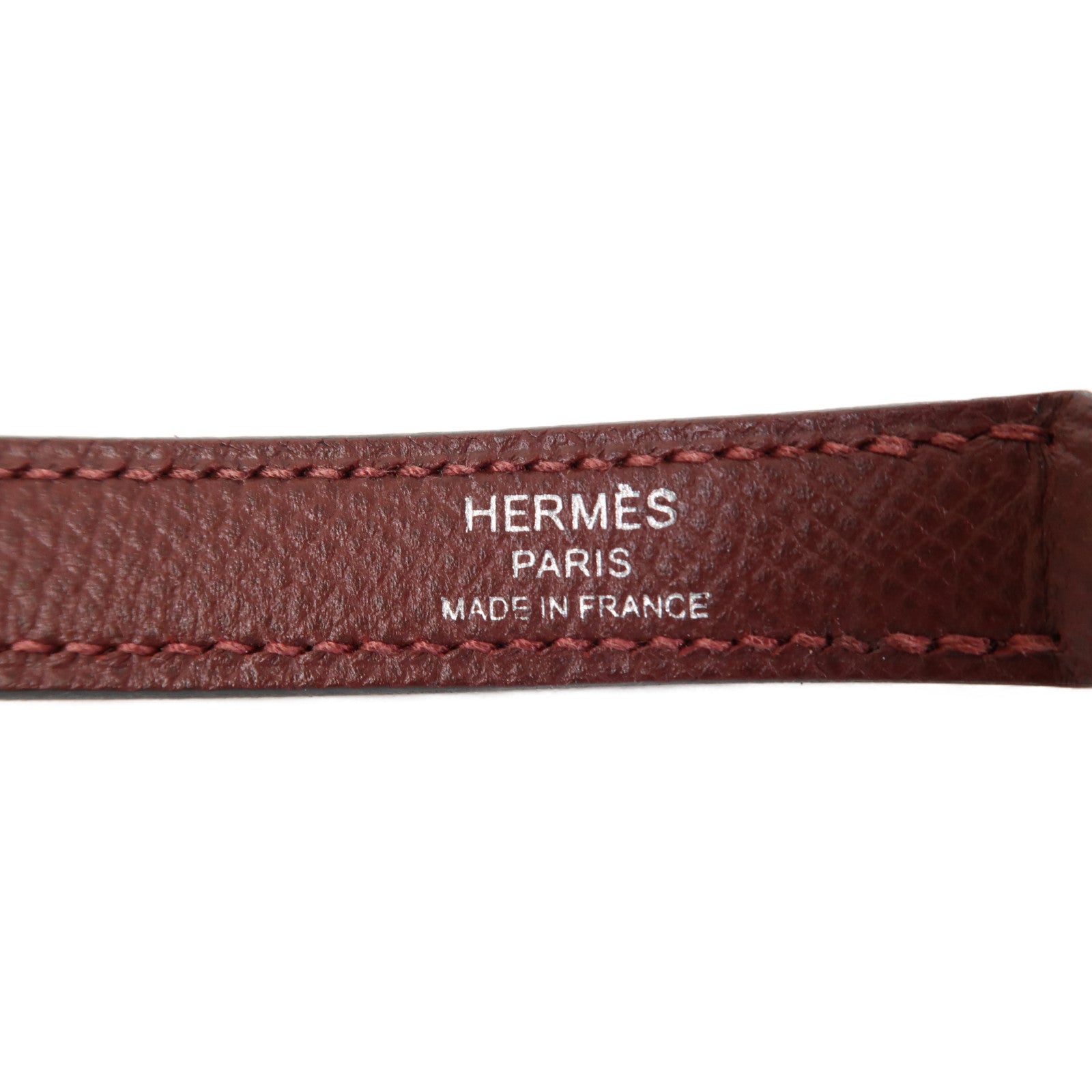 HERMES Epsom皮革Strap銀扣肩背帶l藍色/深紅色