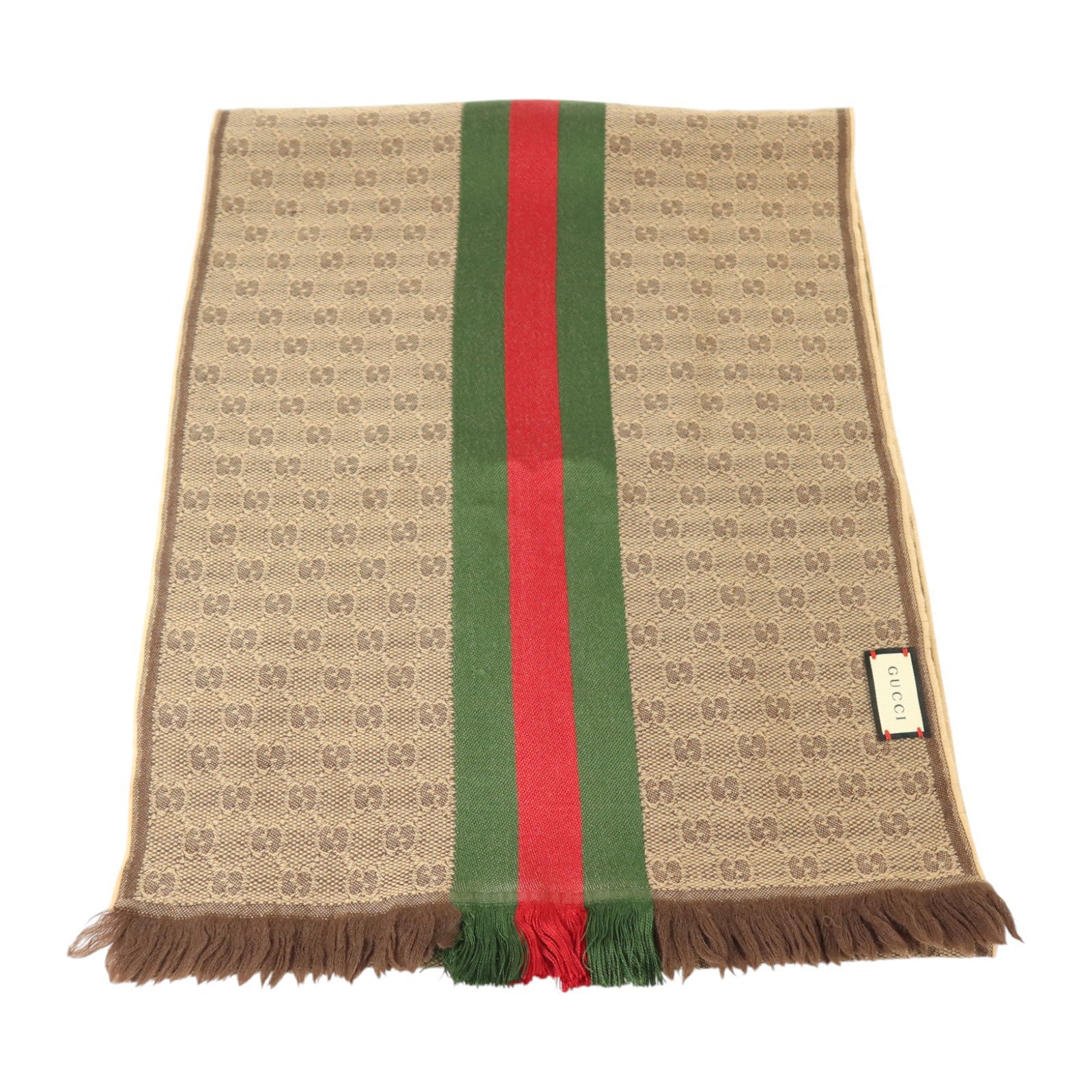 GUCCI 羊毛/絲質Scarf 180x37cm絲巾