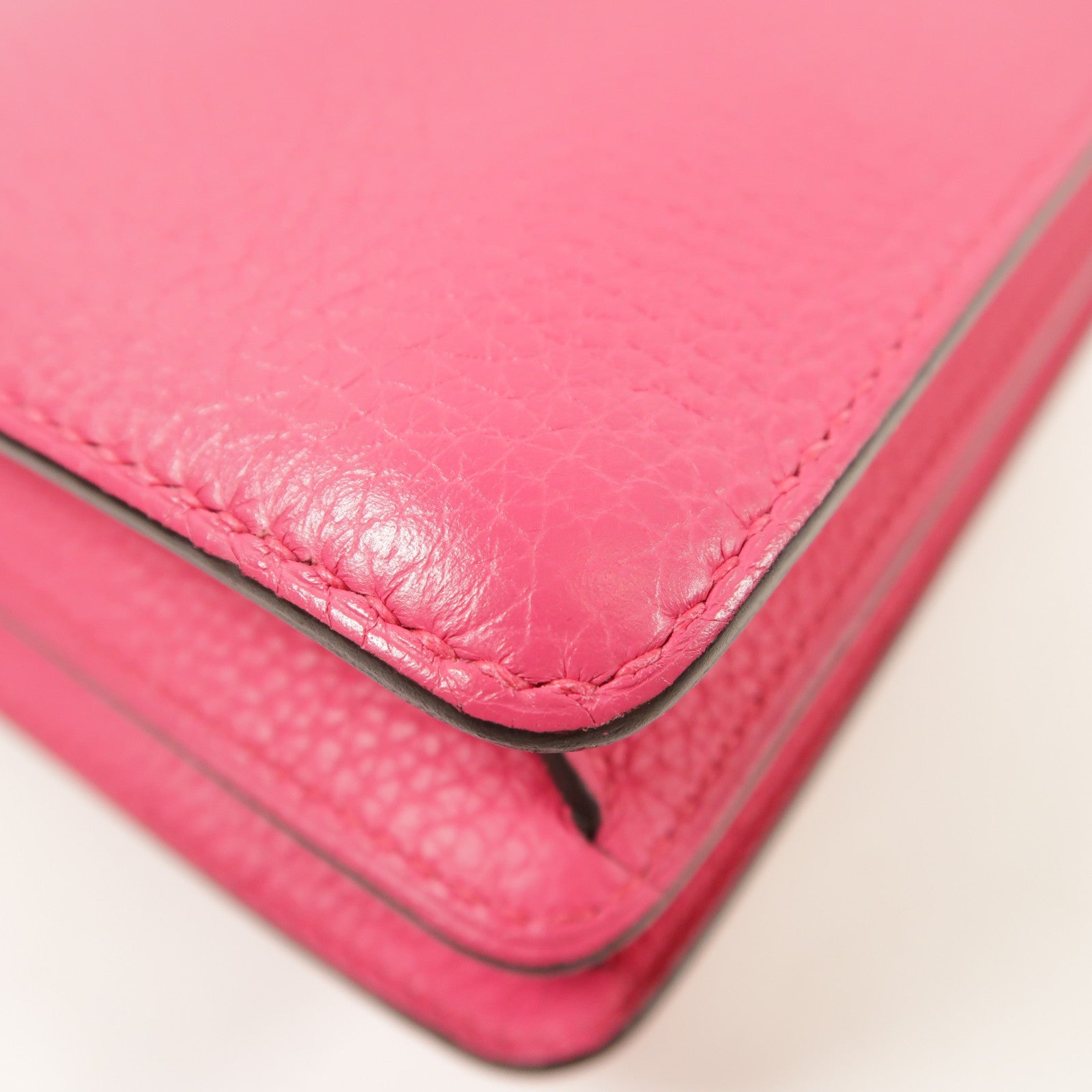 HERMES PHW Roulis 23 Shoulder Bag Clemence Leather Pink