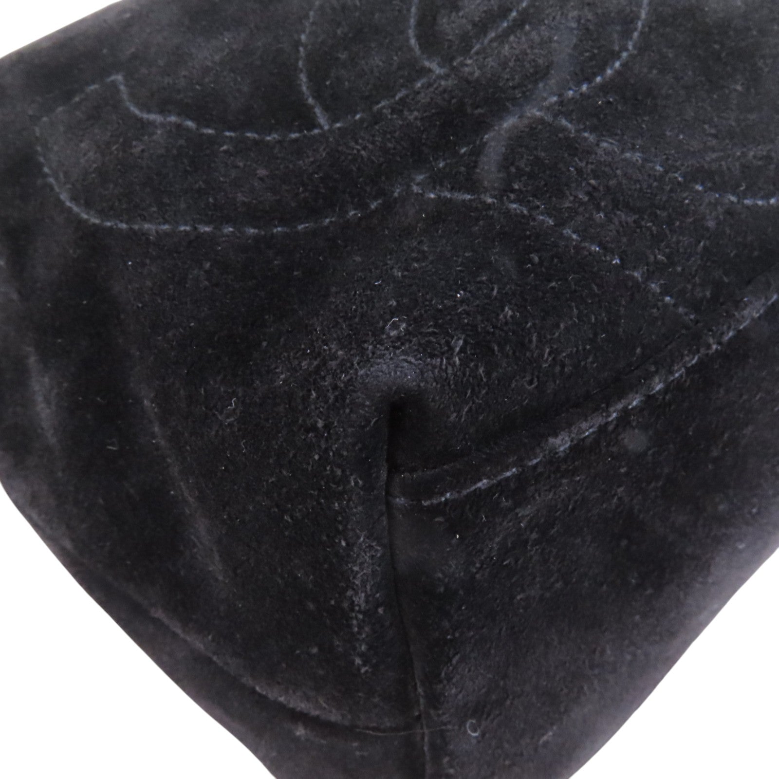 CHANEL 麂皮皮革Vintage Chain Shoulder Bag銀扣鏈帶肩背袋