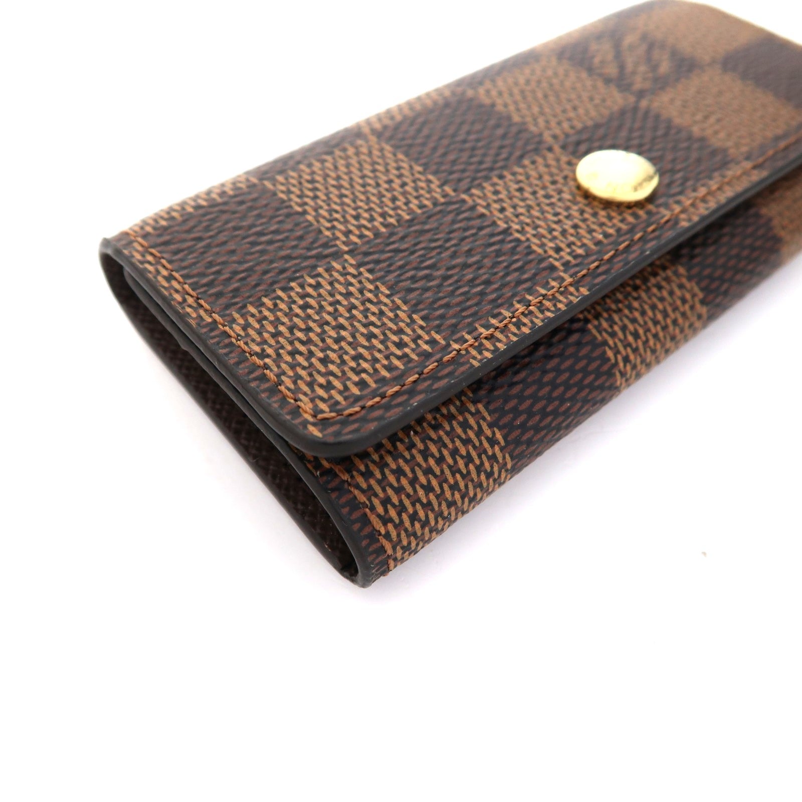LOUIS VUITTON Damier Key Case金扣鎖匙扣棕色
